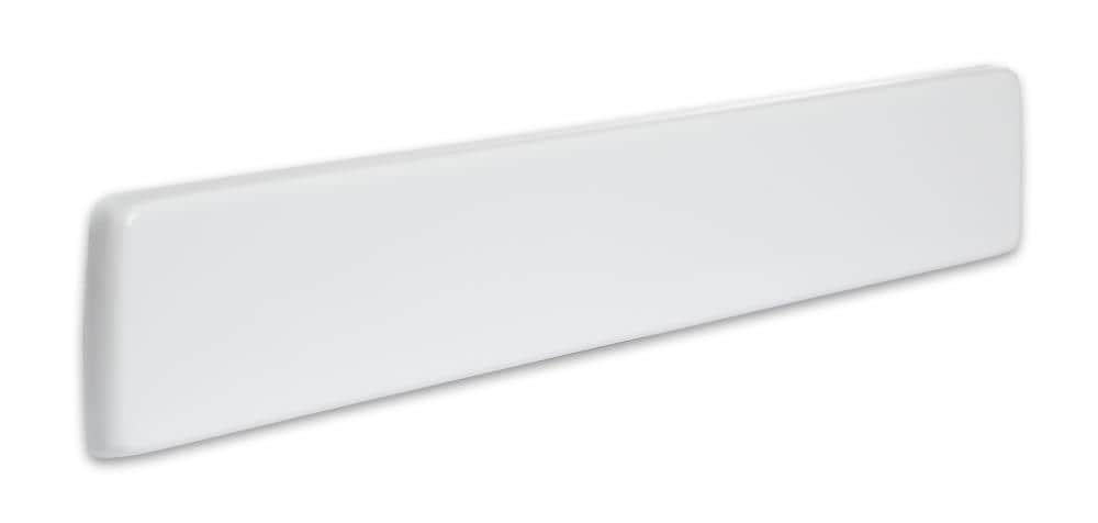 Salpicadera lateral de baño de mármol blanco sólido de 3 pulgadas de alto y 21.25 pulgadas de largo de Design House Camilla