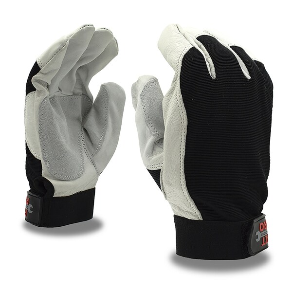 Cordova PIT PRO GOATSKIN DOBLE PALMA, DORSO DE SPANDEX NEGRO, PULGAR DE REFUERZO, CIERRE DE GANCHO Y CICLO - XXL, paquete de 12 - 77975