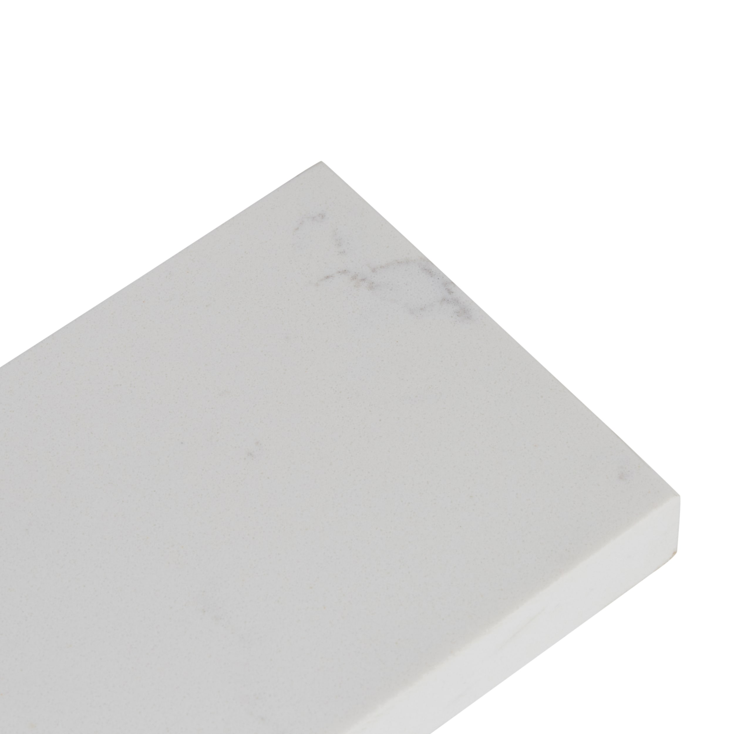 Salpicadera lateral de baño de mármol blanco natural de carrara de 4 pulgadas de alto x 21 pulgadas de largo de allen + roth 261415