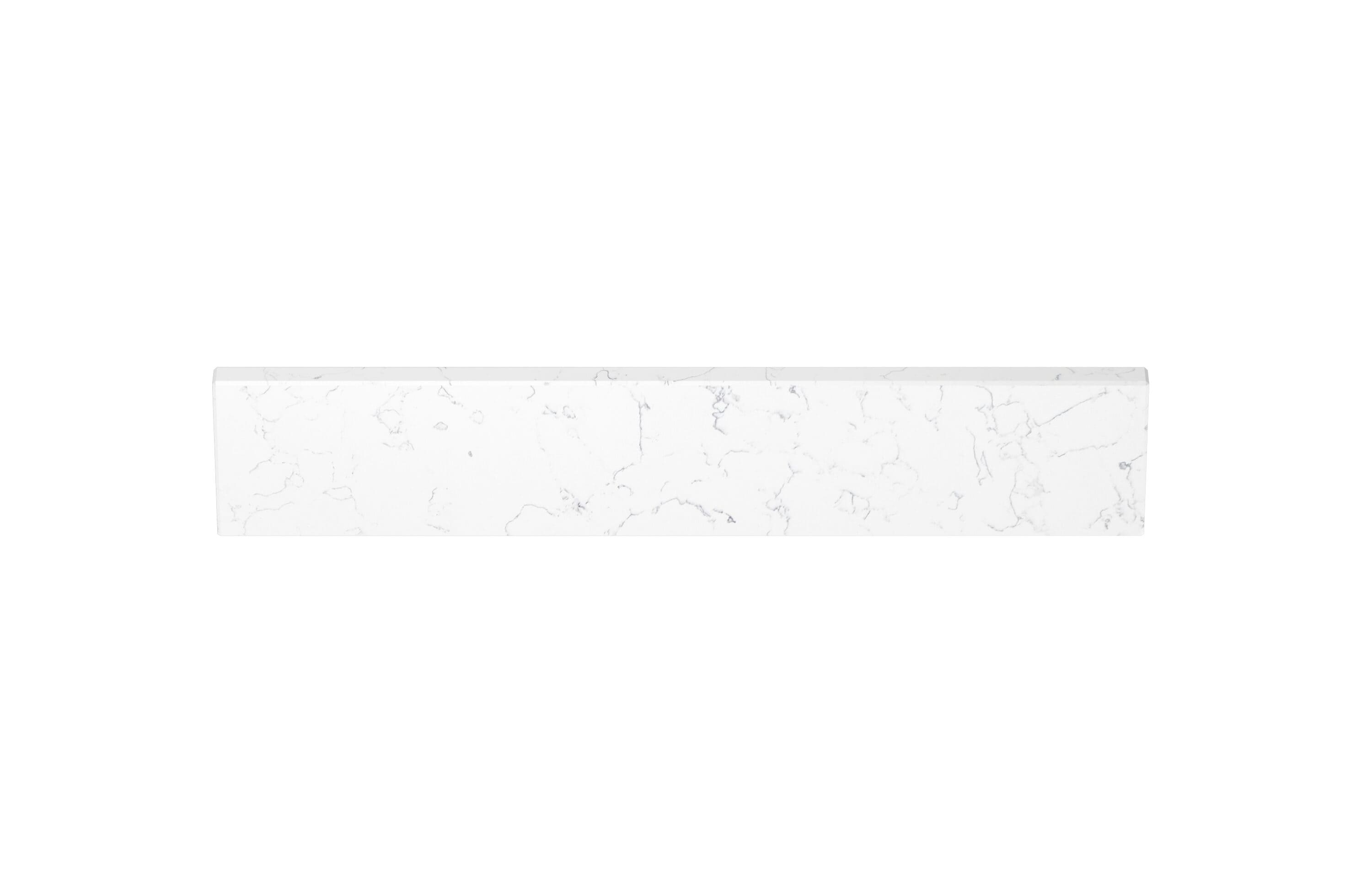 Salpicadura lateral de baño de mármol blanco Carrara de 4 pulgadas de alto x 21.24 pulgadas de largo Winette WSSEM1301
