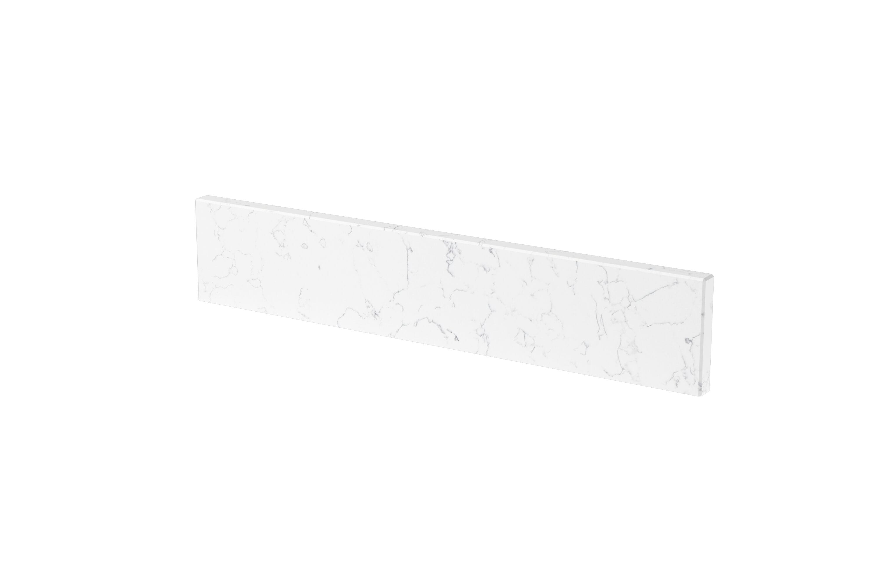 Salpicadura lateral de baño de mármol blanco Carrara de 4 pulgadas de alto x 21.24 pulgadas de largo Winette WSSEM1301