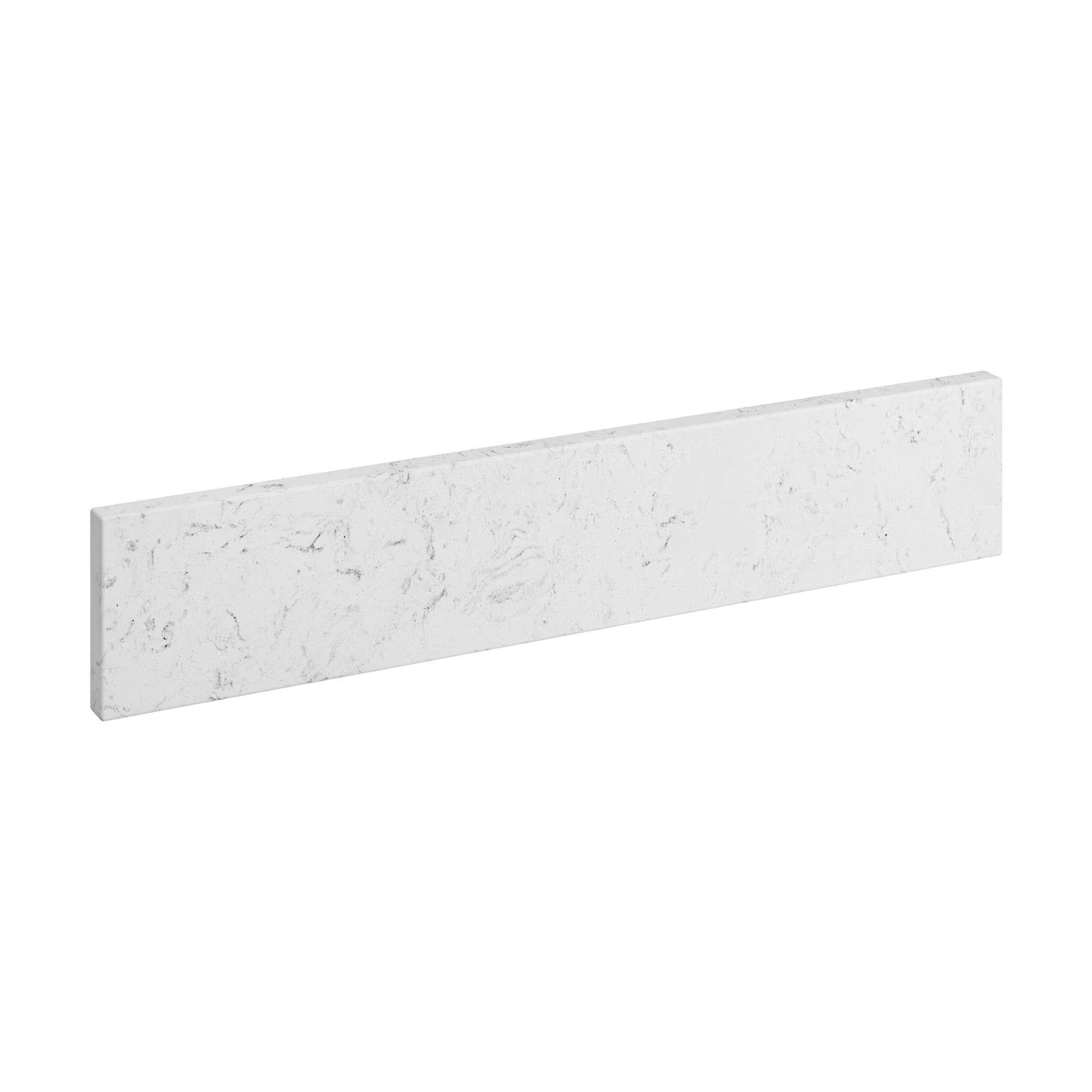 Salpicadura lateral de baño de mármol Carrara engineered de 4 pulgadas de alto x 21 pulgadas de largo de allen + roth