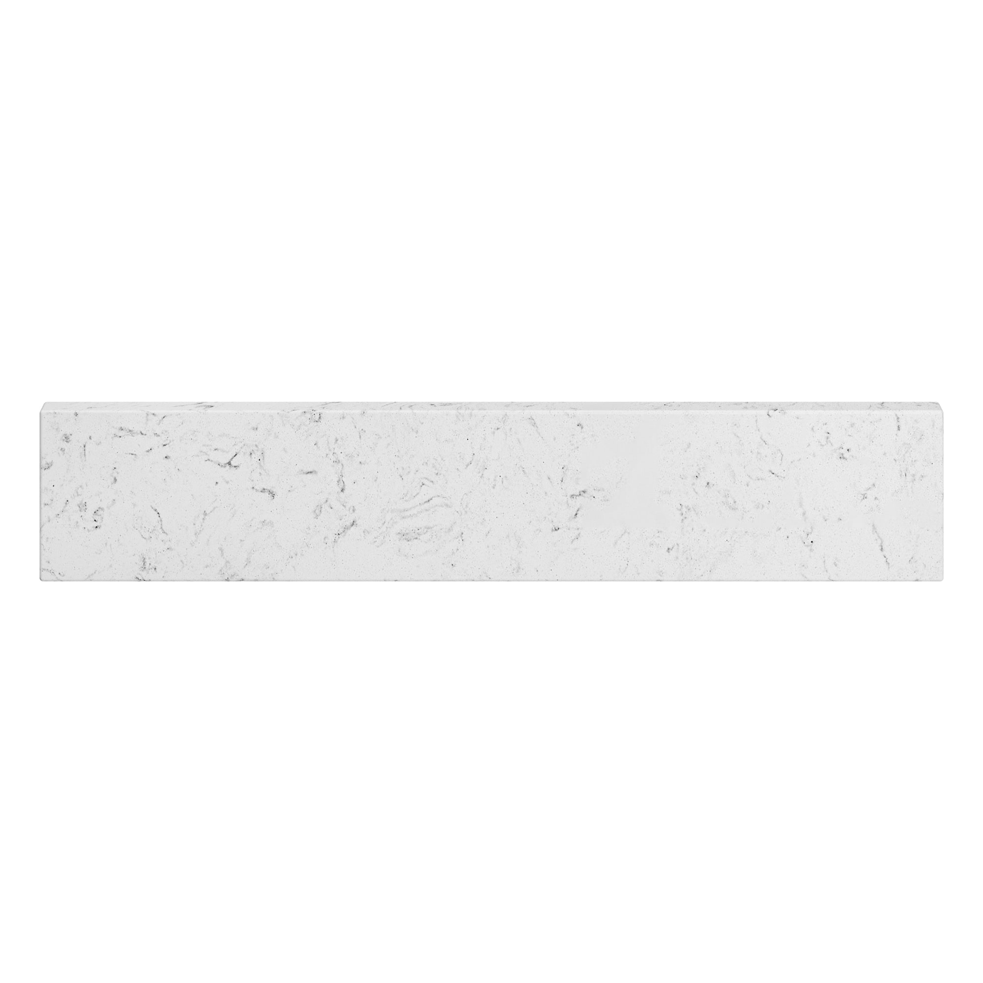 Salpicadera lateral para baño de mármol sintético Carrara de 4 pulgadas de alto y 21 pulgadas de largo de allen + roth