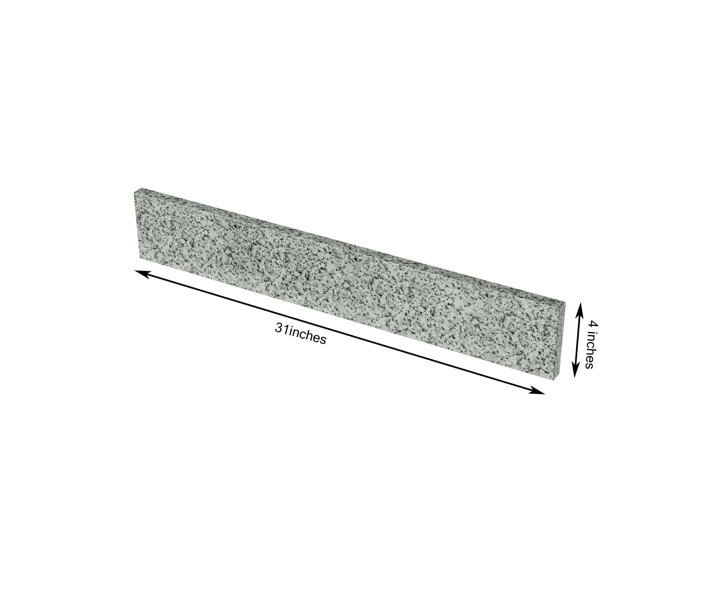 Salpicadera de baño de granito gris de 4 pulgadas de alto por 31 pulgadas de largo TJAmerican TJ31-40BS305