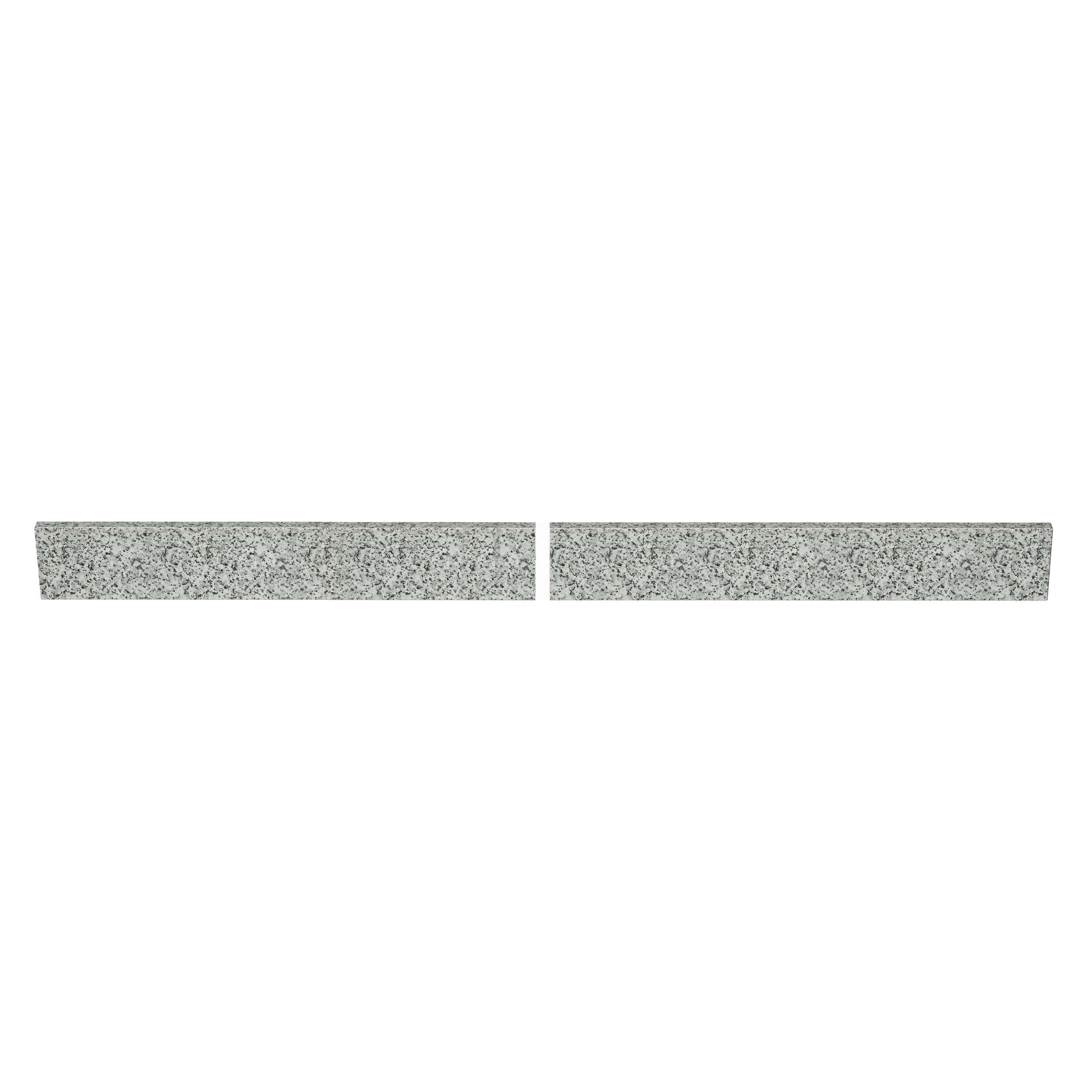 Respaldo de baño de granito gris de 61 pulgadas x 4 pulgadas (2 piezas) TJAmerican