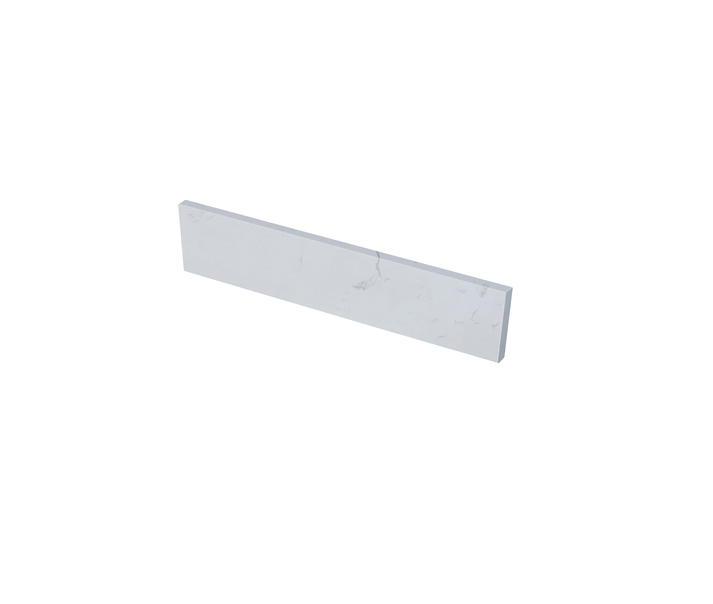 Salpicadura lateral para baño de mármol blanco Carrara de ingeniería, 4 pulgadas de alto x 21.25 pulgadas de largo TJ22-40SS100