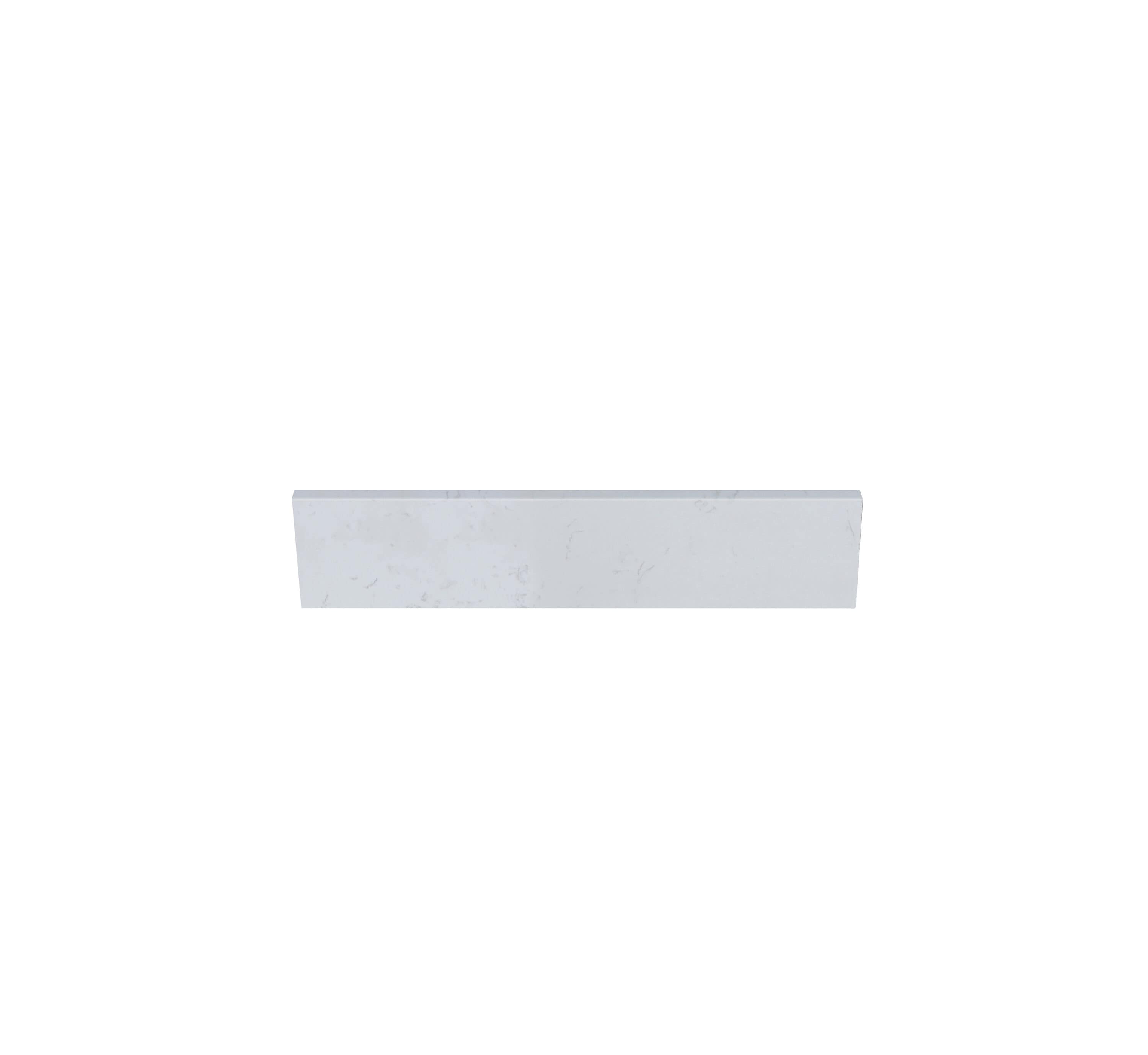 Salpicadura lateral para baño de mármol blanco Carrara de ingeniería, 4 pulgadas de alto x 21.25 pulgadas de largo TJ22-40SS100