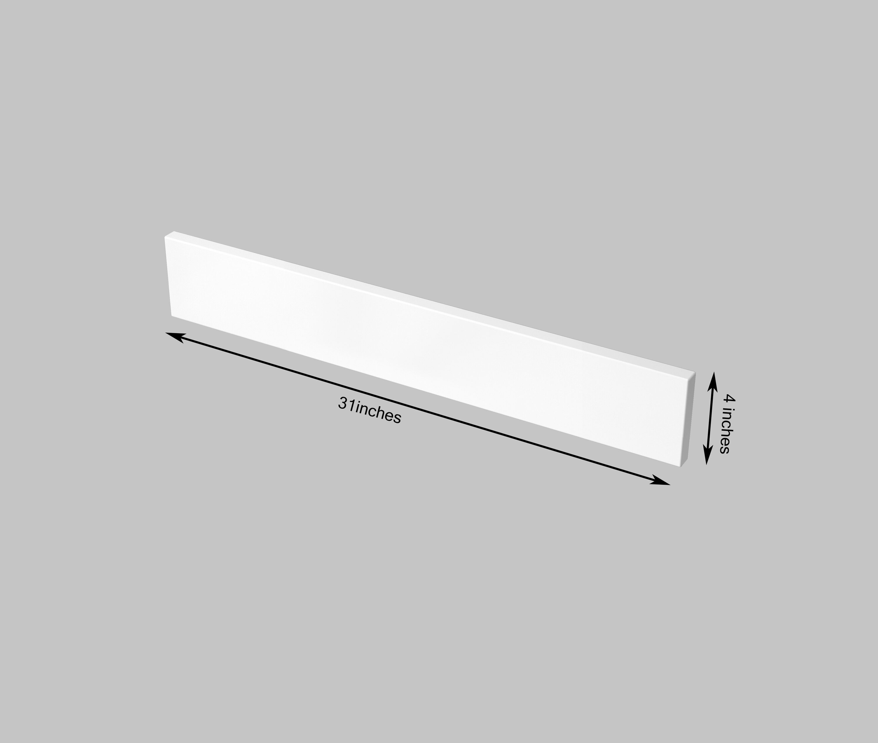 Respaldo para baño de mármol sintético blanco de 4 pulgadas de alto por 31 pulgadas de largo