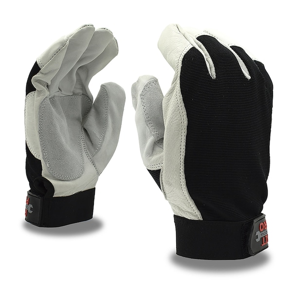 Guante Cordova PIT PRO DOBLE PALMA DE CABRA, DORSO DE SPANDEX NEGRO, PULGAR EN FORMA DE ÁRBOL, CIERRE DE GANCHO Y PRESILLA, TALLA MEDIANA, PAQUETE DE 12 - 77972.