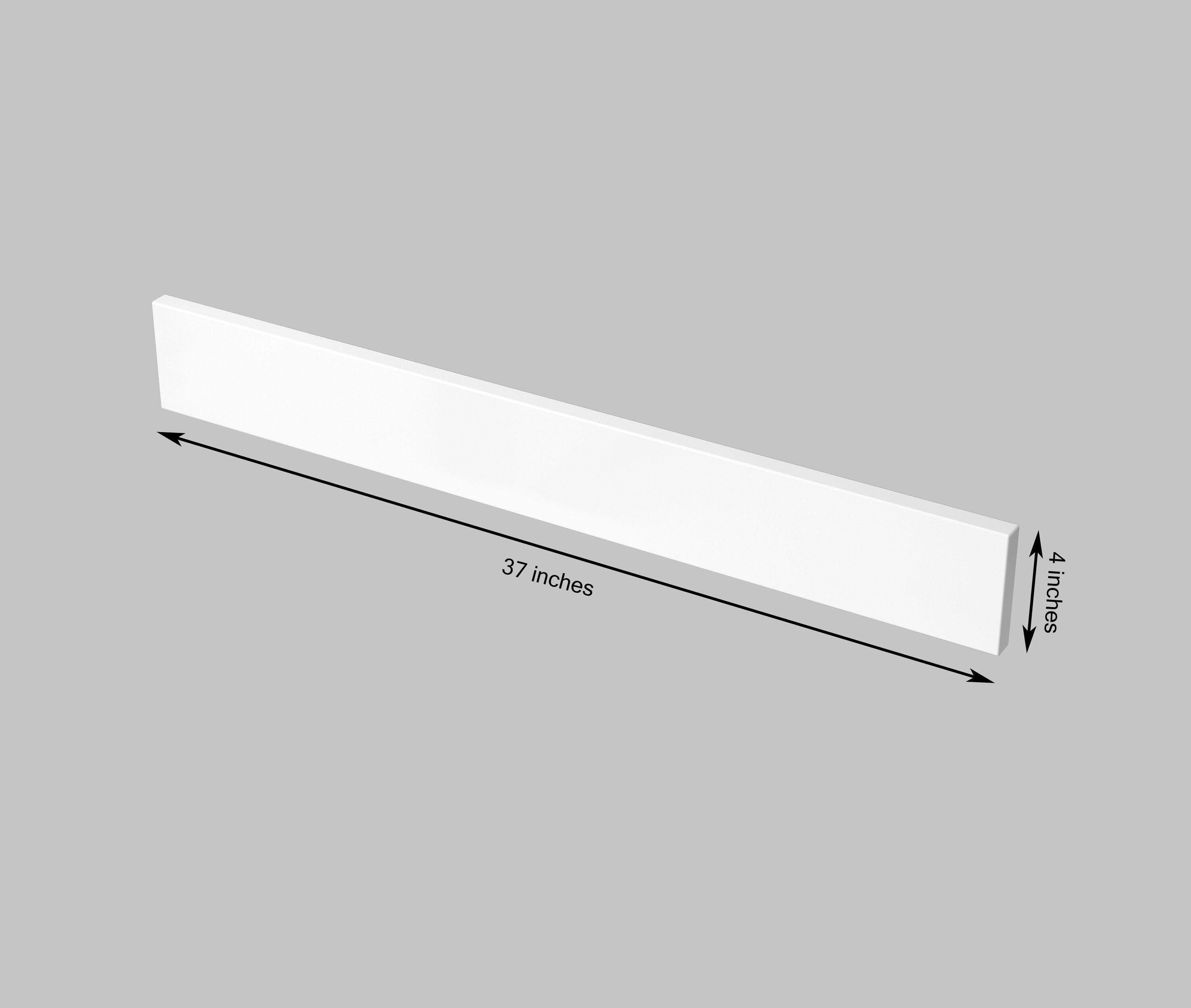 Salpicadura de baño de mármol blanco de ingeniería TJAmerican de 4 pulgadas x 37 pulgadas