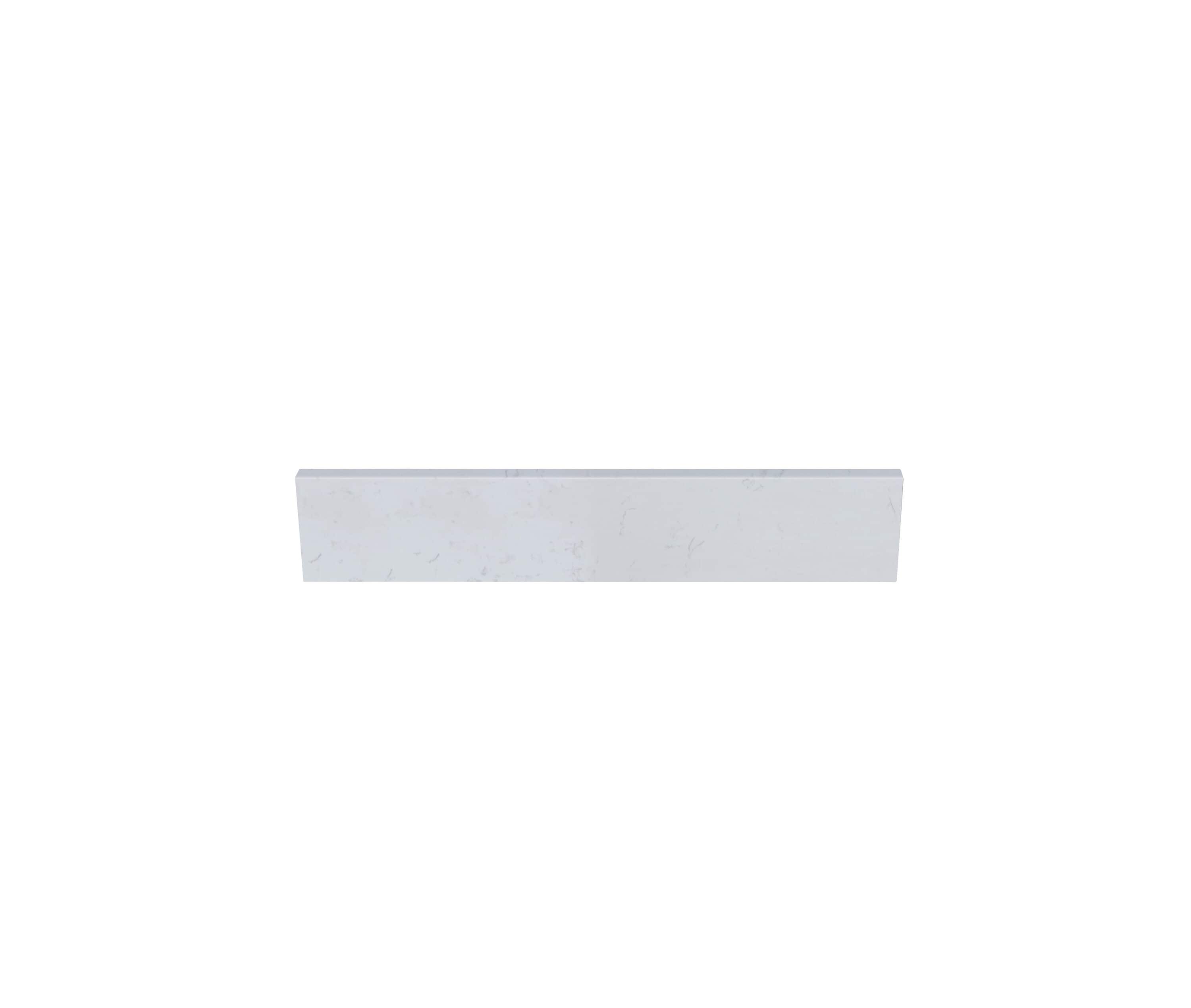 Salpicadero de baño de mármol blanco Carrara artificial TJAmerican de 4 pulgadas de altura por 25 pulgadas de largo TJ25-40BS100