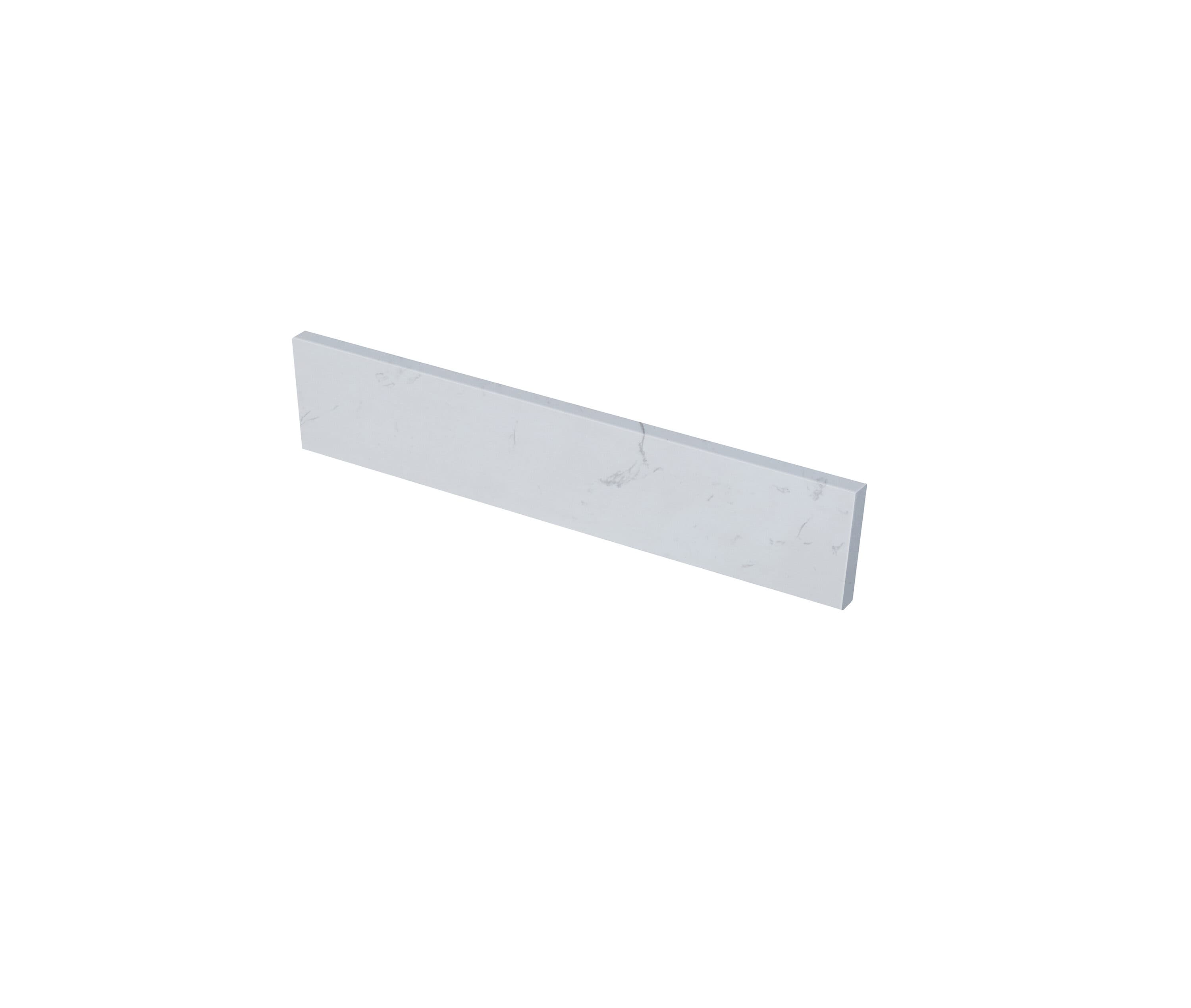 Salpicadero de baño de mármol blanco Carrara artificial TJAmerican de 4 pulgadas de altura por 25 pulgadas de largo TJ25-40BS100