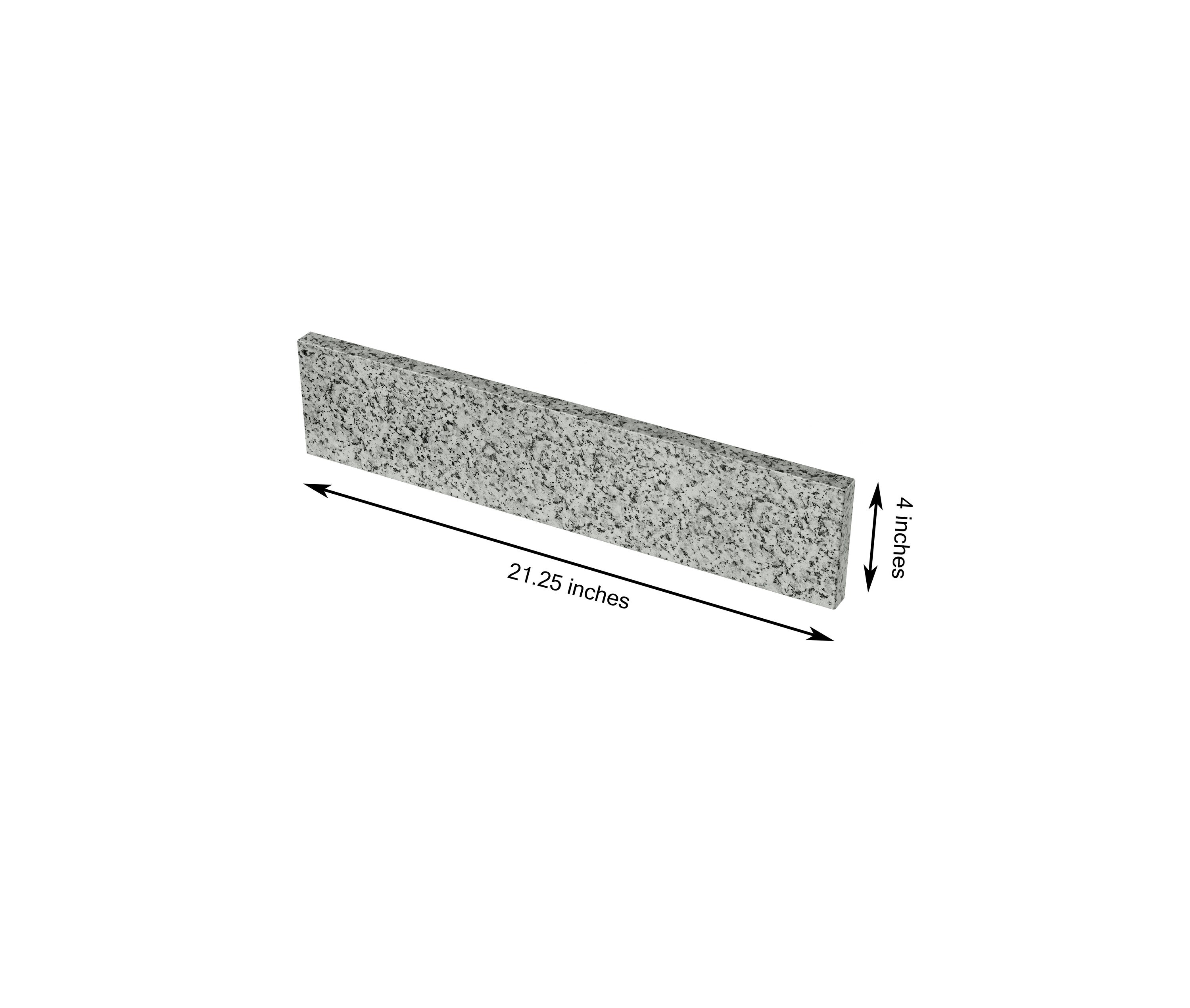 Salpicadura lateral de baño de granito gris de 4 pulgadas de alto por 21.25 pulgadas de largo TJAmerican TJ22-40SS305