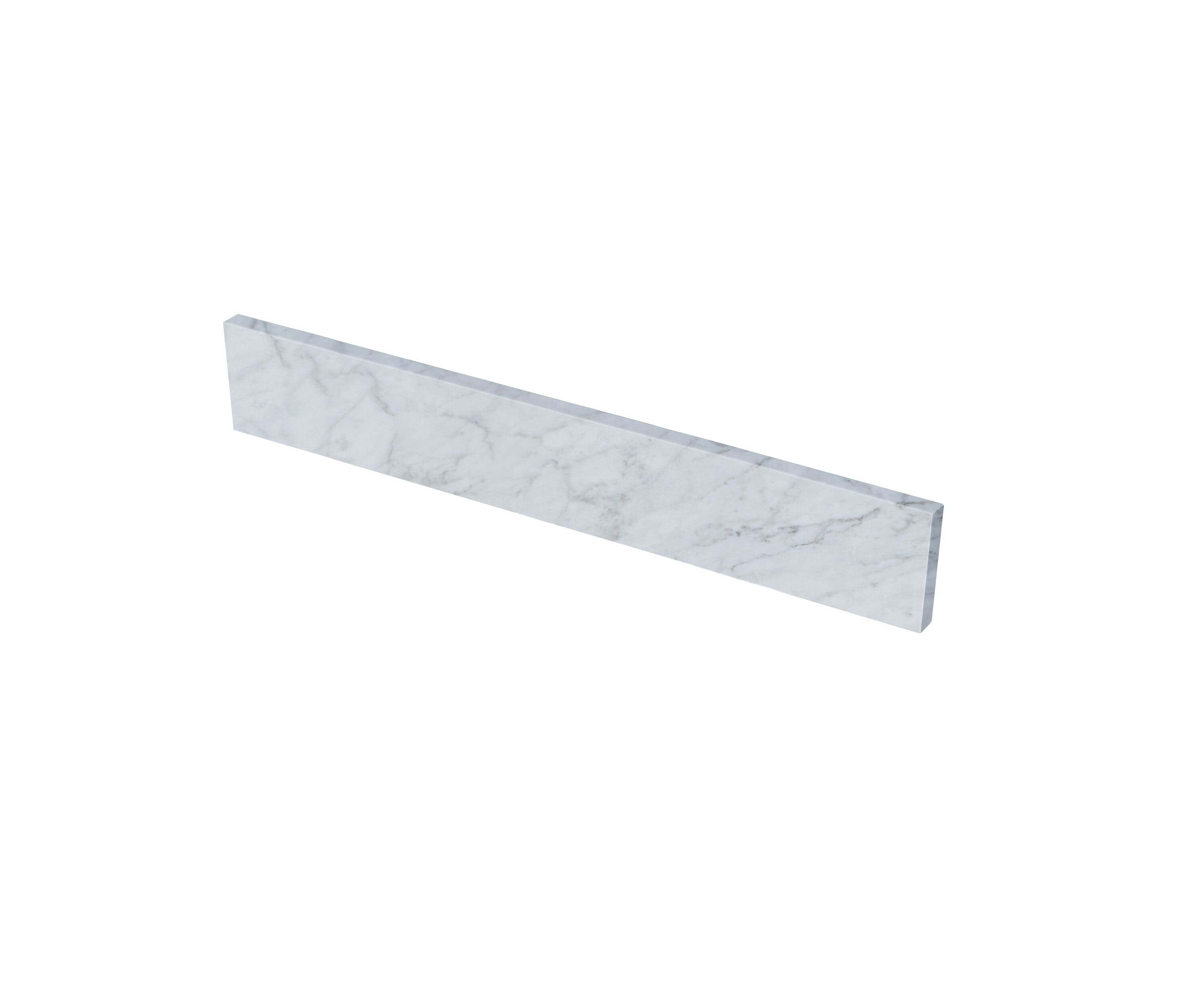 Salpicadero de baño de mármol natural Blanco Carrara de 4 pulgadas de alto por 31 pulgadas de largo TJ31-40BS300