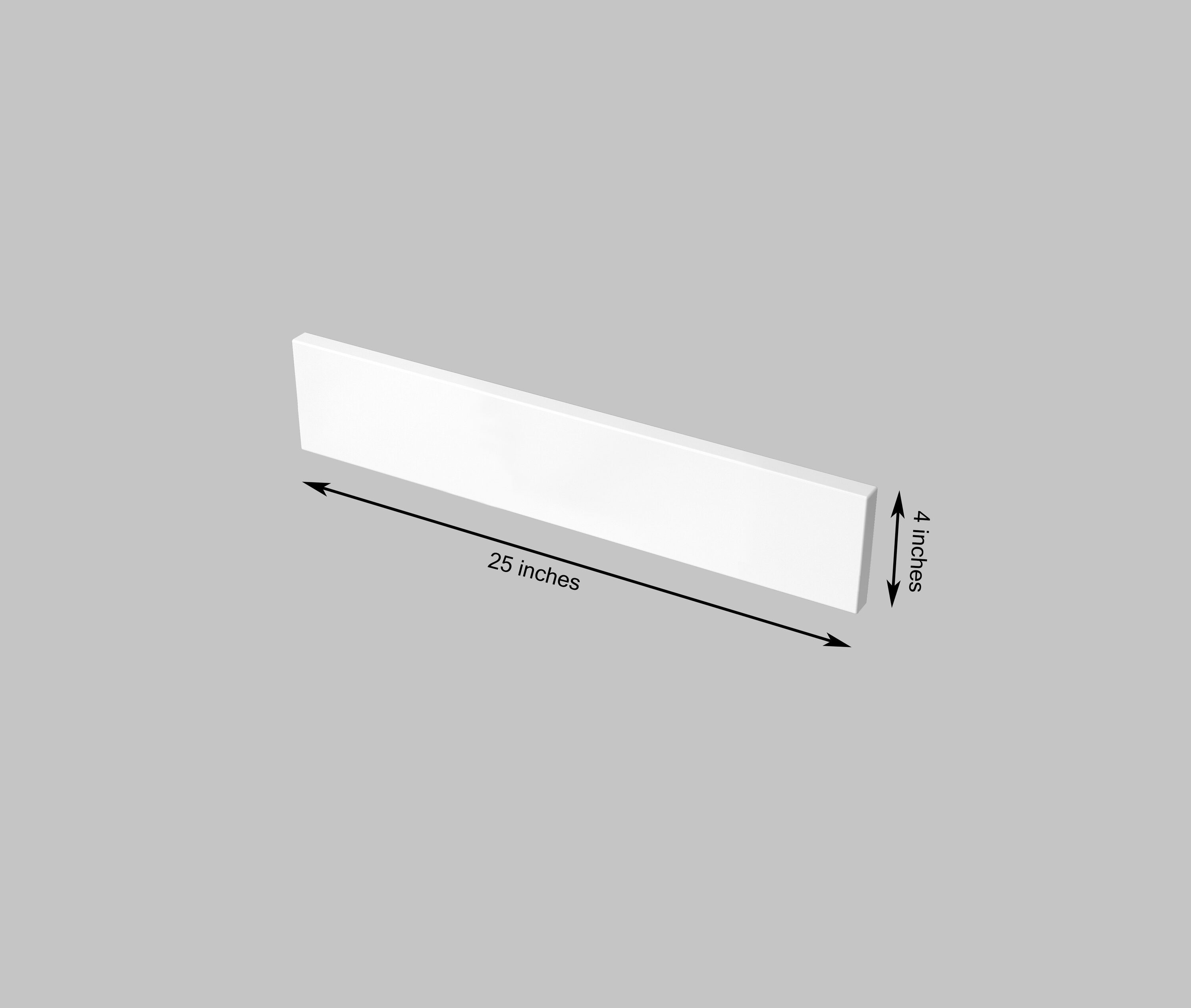 Salpicadera de baño de mármol sintético blanco de 4 pulgadas de alto x 25 pulgadas de largo TJAmerican TJ25-40BS101