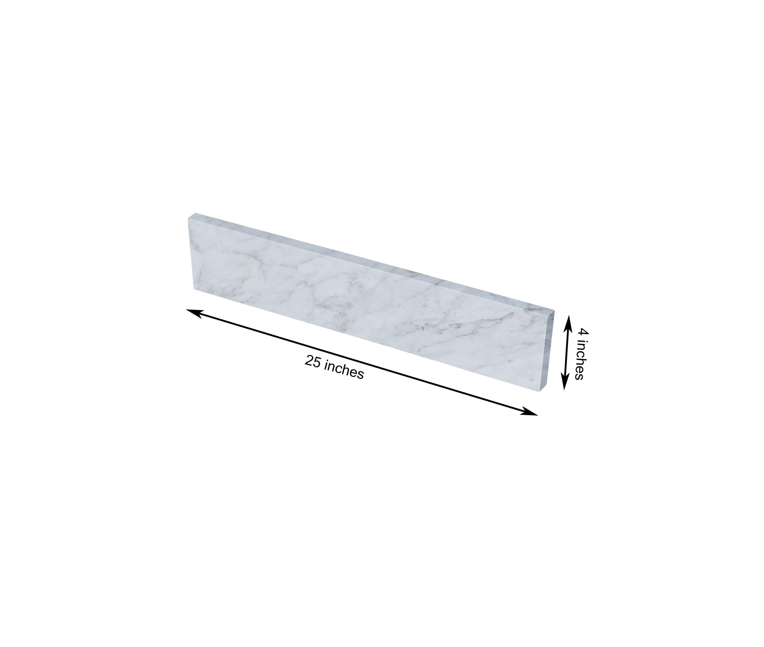 Salpicadera de Baño de Mármol Blanco Carrara Natural de 28 cm de Alto x 64 cm de Largo TJ25-40BS300