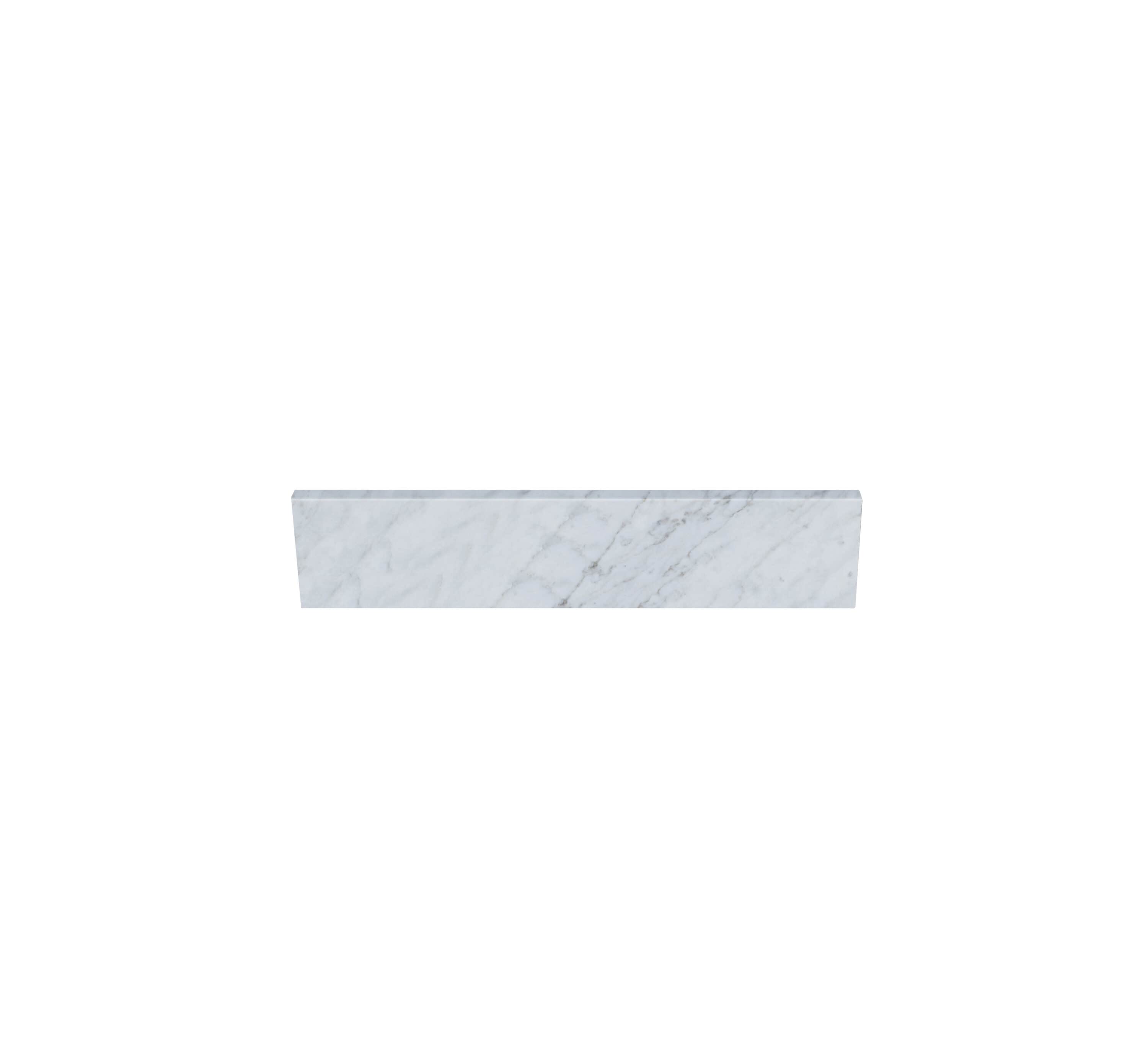 Salpicadura lateral de baño de mármol blanco Carrara natural de 4 pulgadas de alto x 21.25 pulgadas de largo TJ22-40SS300
