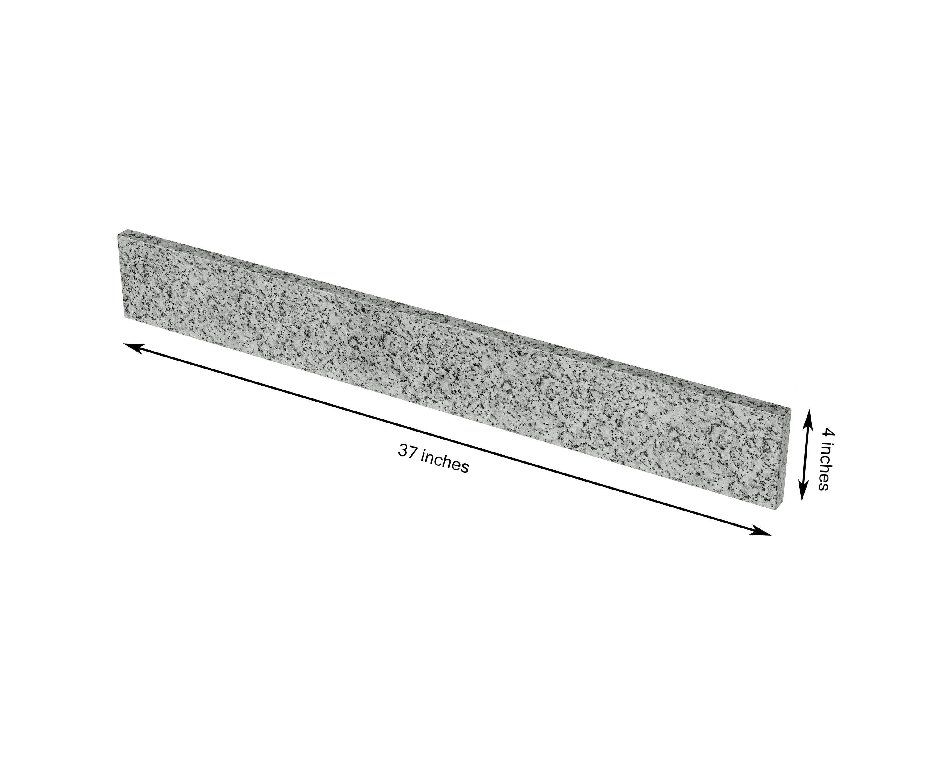 Salpicadero de baño de granito gris de 4 pulgadas de alto por 37 pulgadas de largo