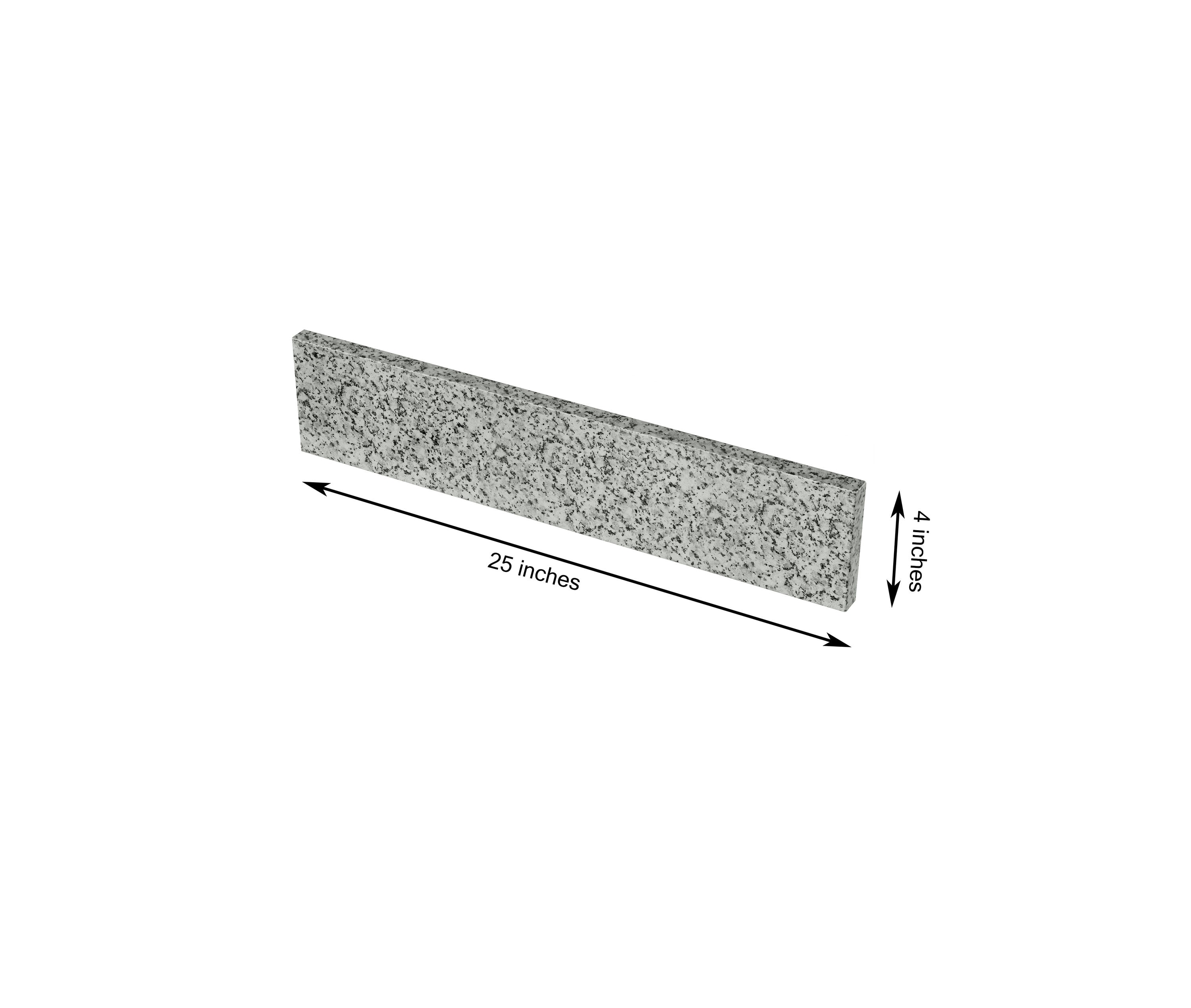 Salpicadero de baño de granito gris de 4 pulgadas de alto por 25 pulgadas de largo TJAmerican TJ25-40BS305