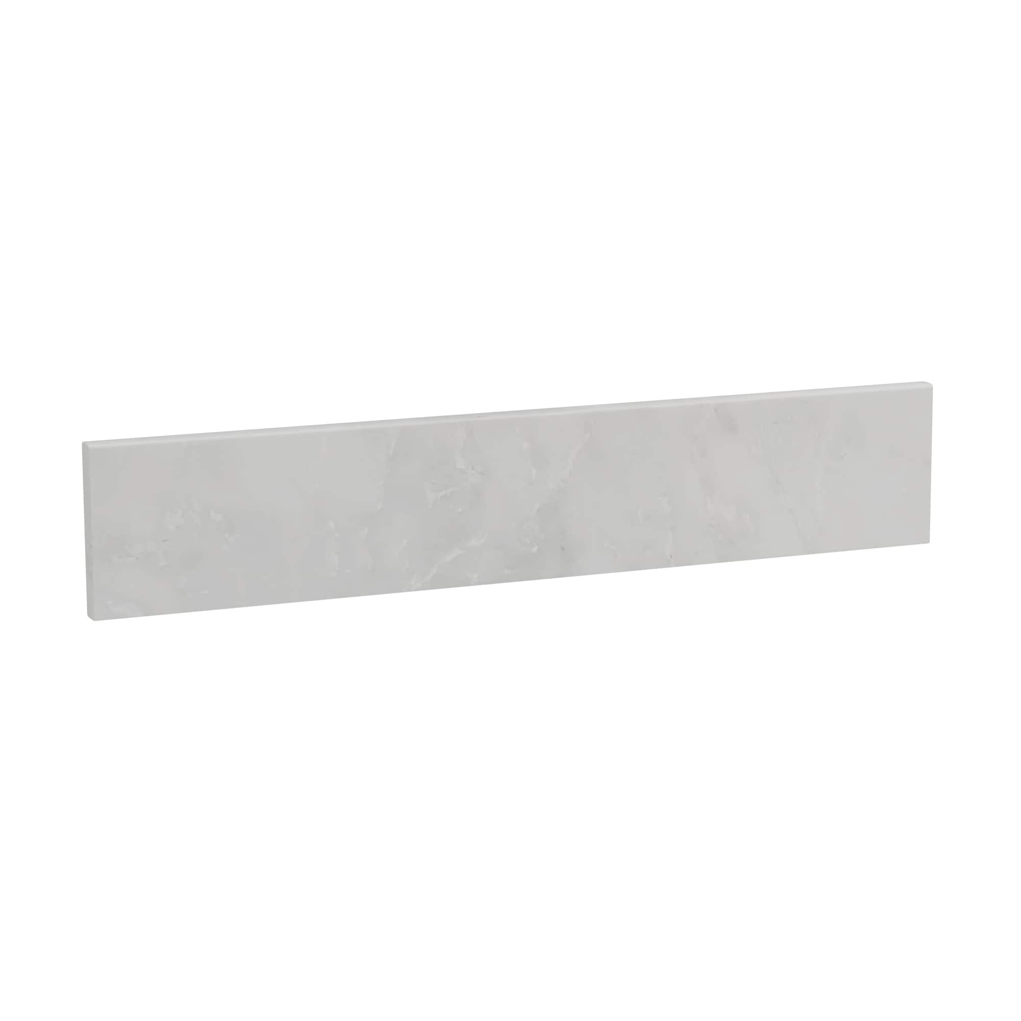 Salpicadera de baño de mármol blanco natural de 4 pulgadas de alto x 21.25 pulgadas de largo, estilo lujoso