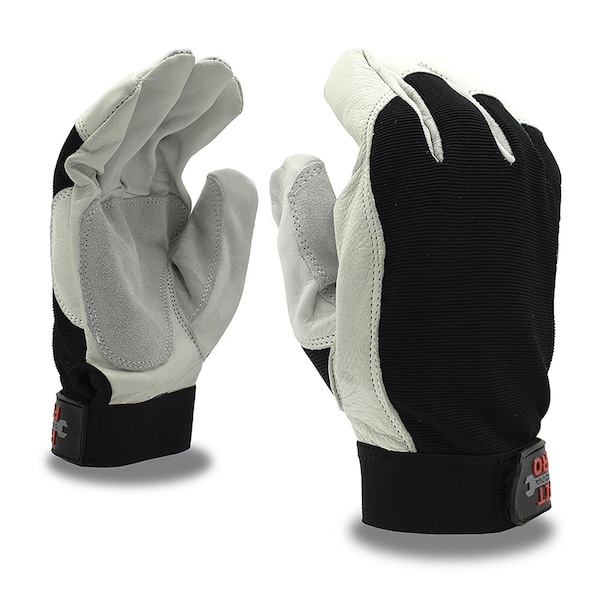 Cordova PIT PRO GOATSKIN DOBLE PALMA, DORSO DE SPANDEX NEGRO, PULGAR CON COSTURA EN FORMA DE T, CIERRE CON GANCHO Y PRESILLA - PEQUEÑO, 12 PIEZAS - 77973