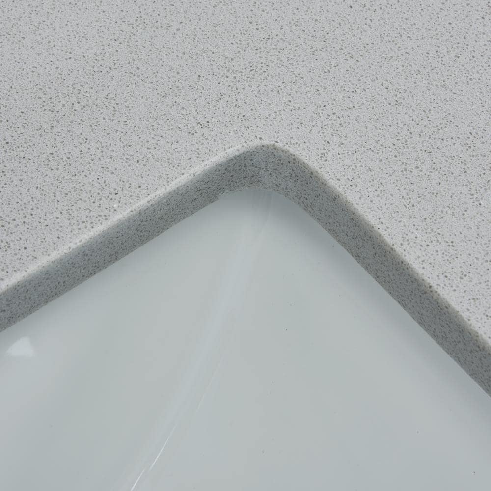Mejor vista Meridiano 49 pulgadas x 22 pulgadas Gris/Pulido Mármol sintético empotrado Lavabo simple 261032