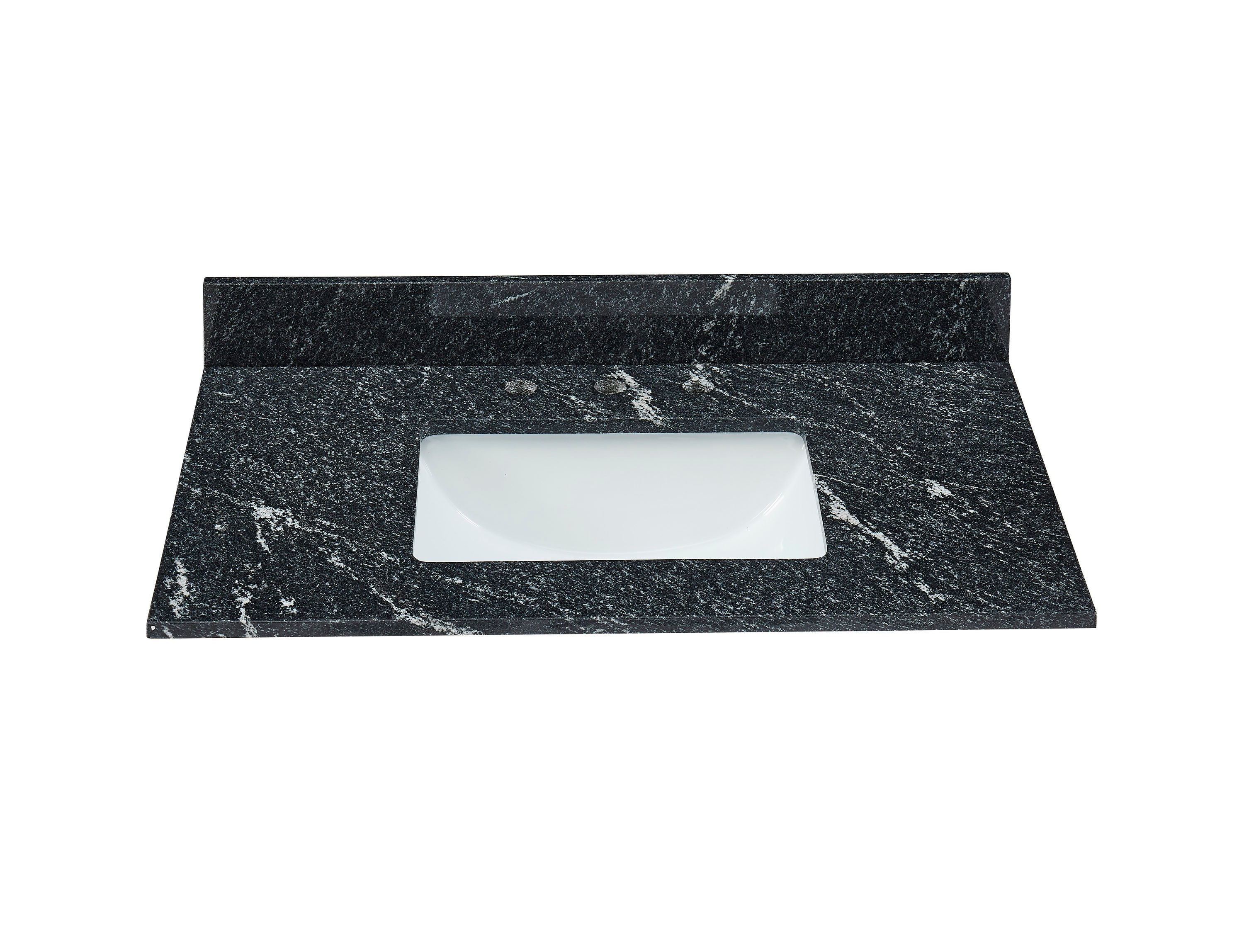 Fregadero individual empotrable de granito negro Thunder de 31 pulgadas x 22 pulgadas.