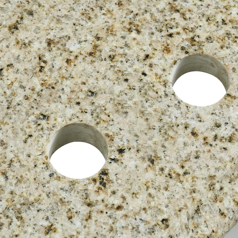 Mejor Vista Lavabo Doble Empotrado de Granito Color Beige/Pulido 61 pulgadas x 22 pulgadas