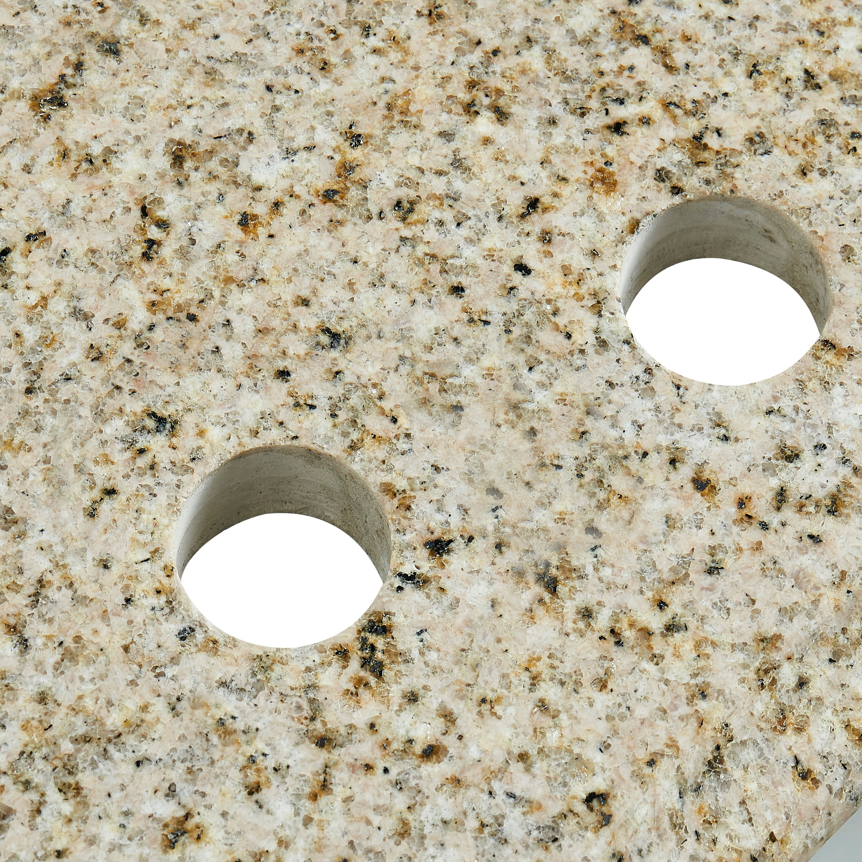 Mejor vista 37 pulgadas x 22 pulgadas Encimera de tocador de baño de granito dorado del desierto con lavabo individual bajo encimera de 3 orificios