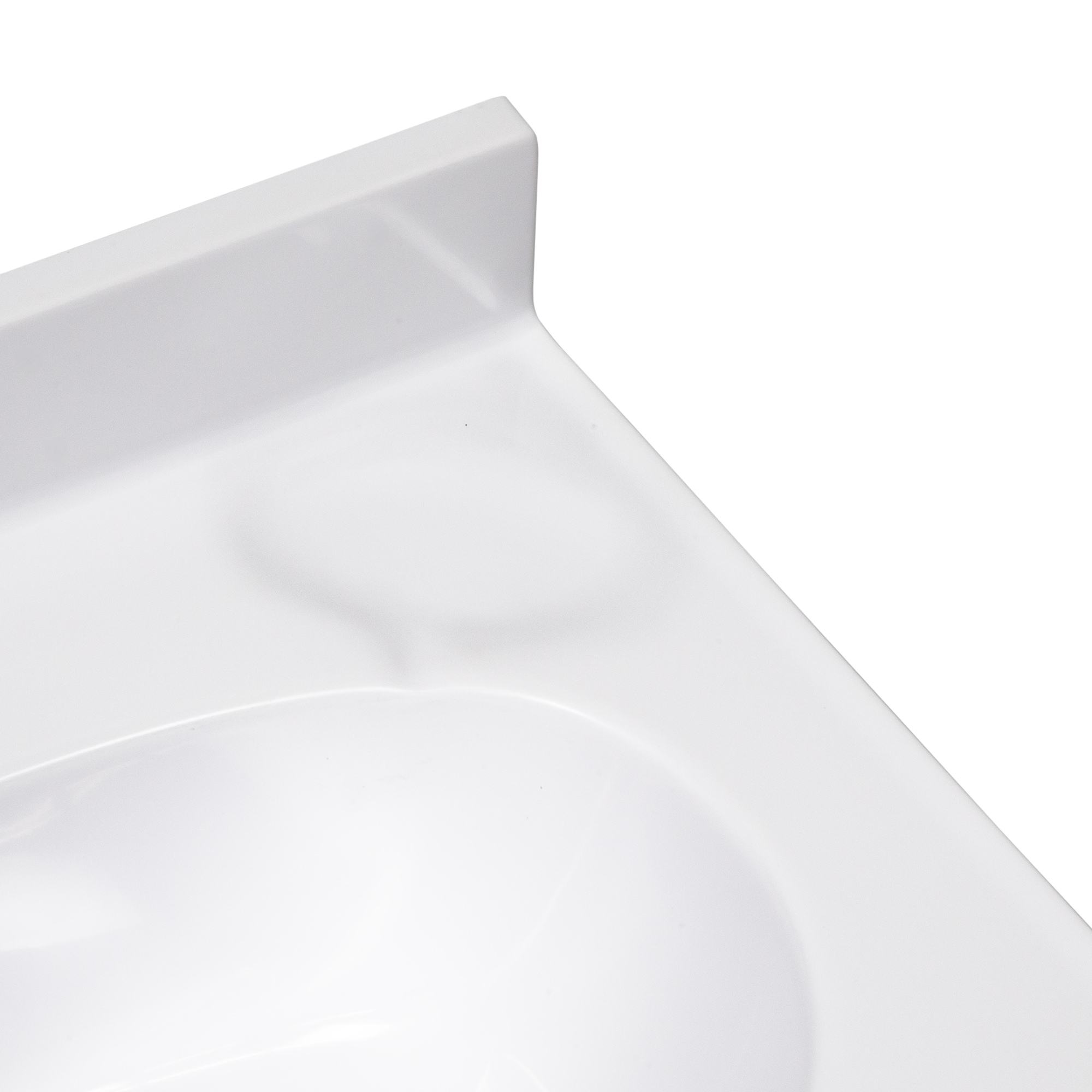 Tapa de lavabo de baño de mármol sólido blanco integrado de 19 pulgadas x 17 pulgadas con un solo lavabo y 3 orificios de montaje