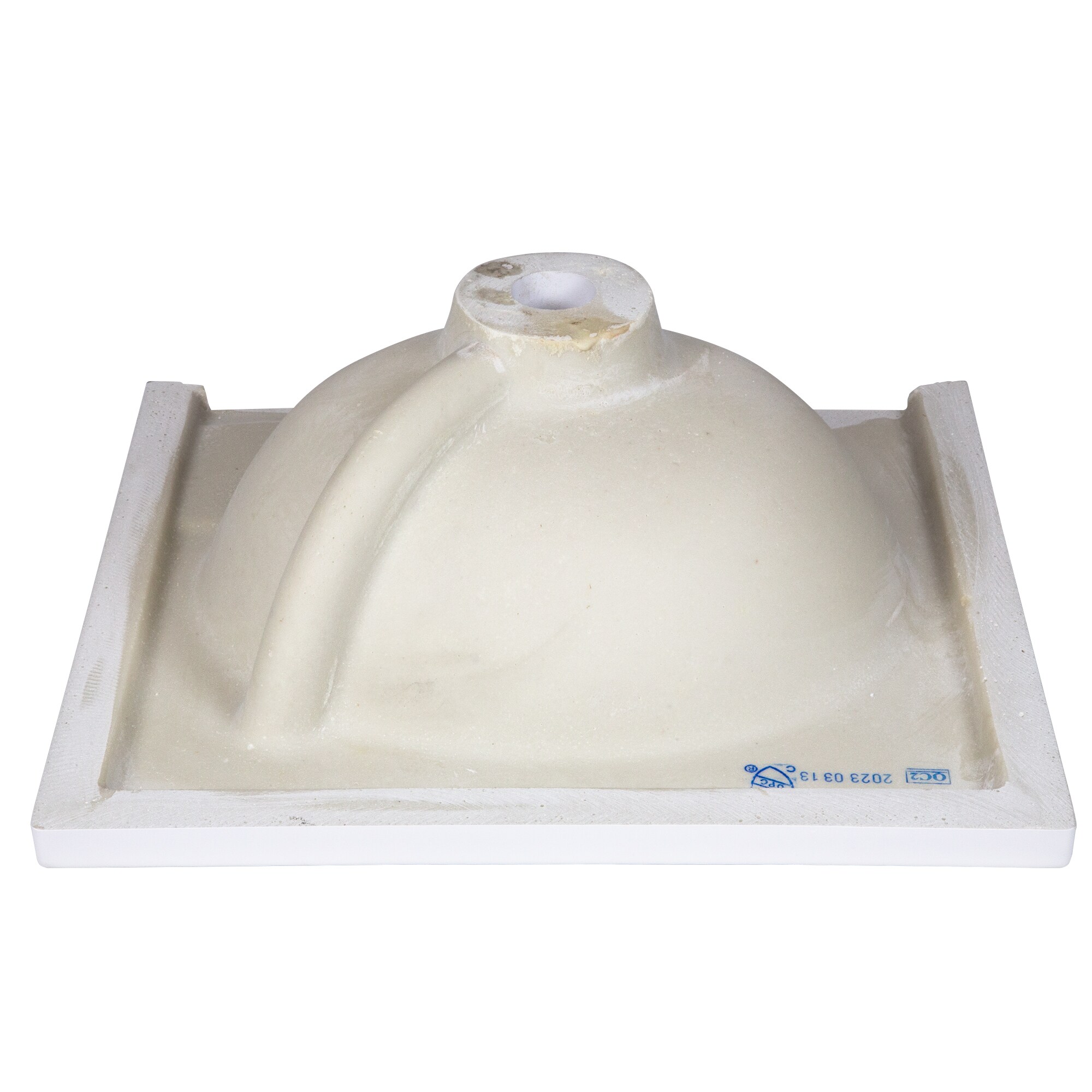 Tapa de lavabo de baño de mármol sólido blanco integrado de 19 pulgadas x 17 pulgadas con un solo lavabo y 3 orificios de montaje