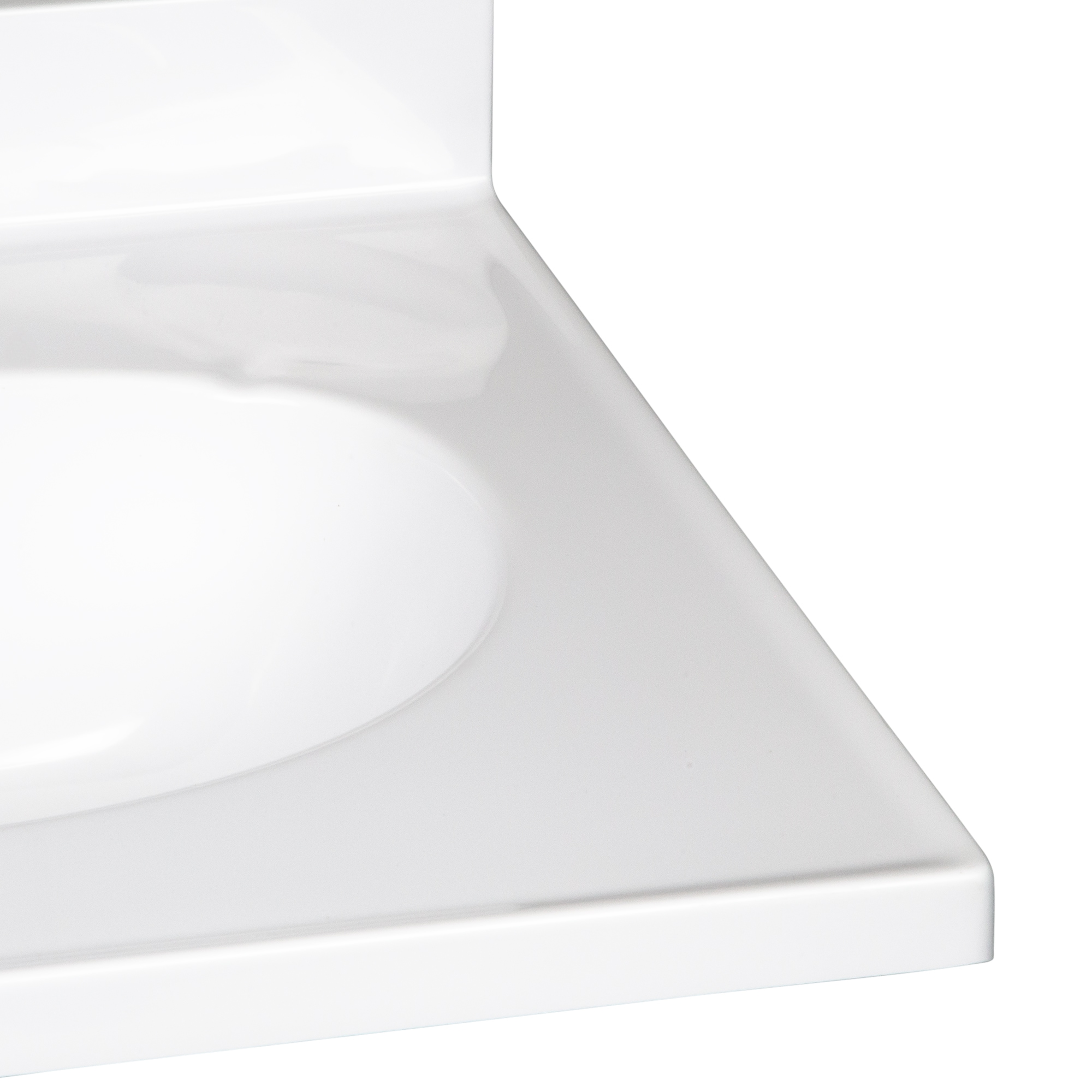 Tapa de lavabo de baño de mármol sólido blanco integrado de 19 pulgadas x 17 pulgadas con un solo lavabo y 3 orificios de montaje