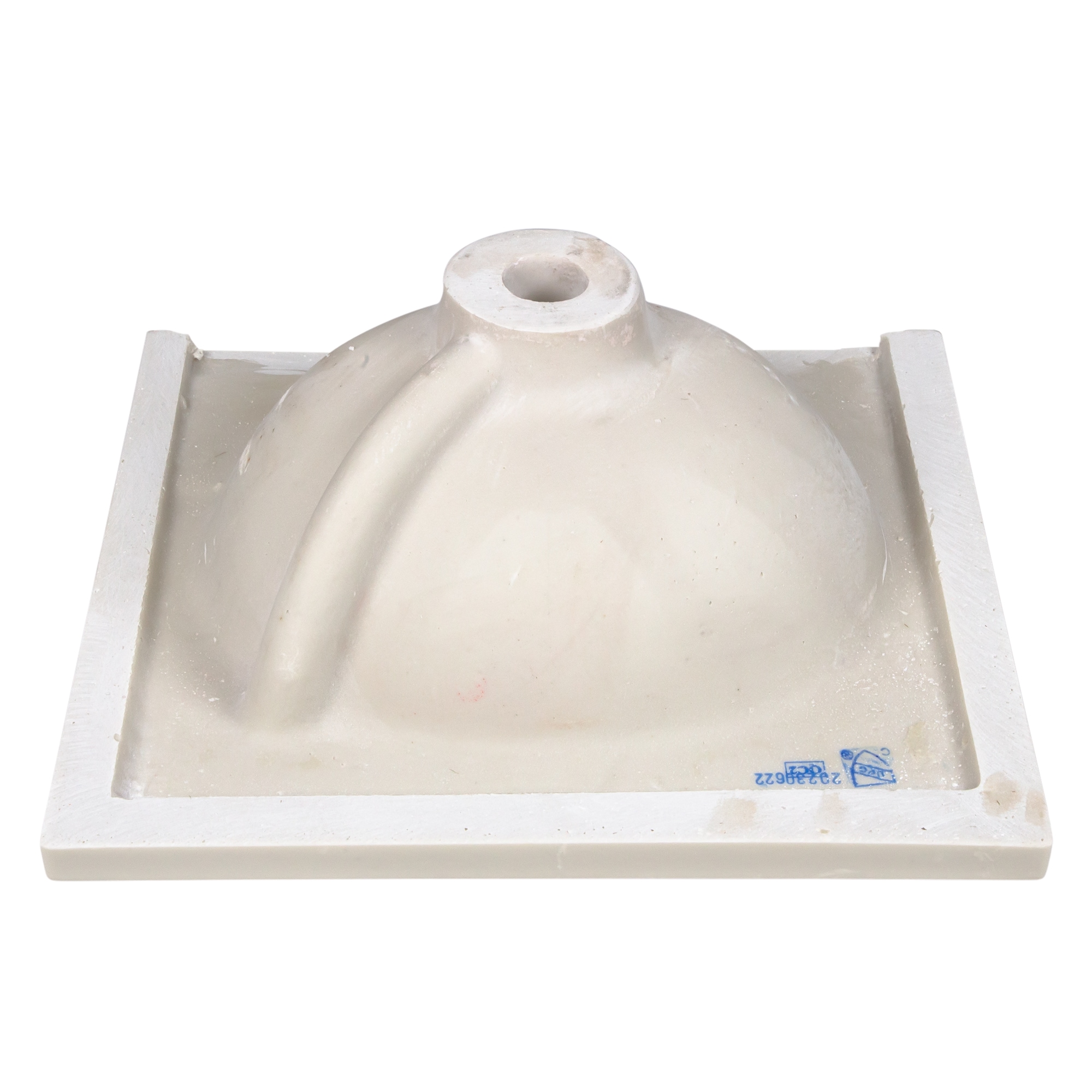 Tope de tocador de baño de mármol cultivado en marfil con lavabo individual integrado y con acabado en remolino de 19 pulgadas x 17 pulgadas y 3 orificios.