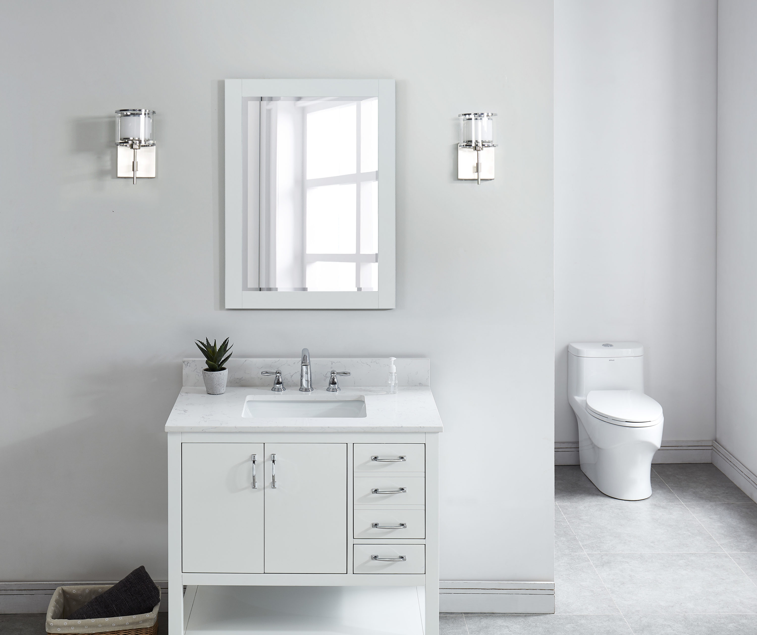 Fregadero único Bestview de cuarzo blanco Carrara de 37 pulgadas x 22 pulgadas
