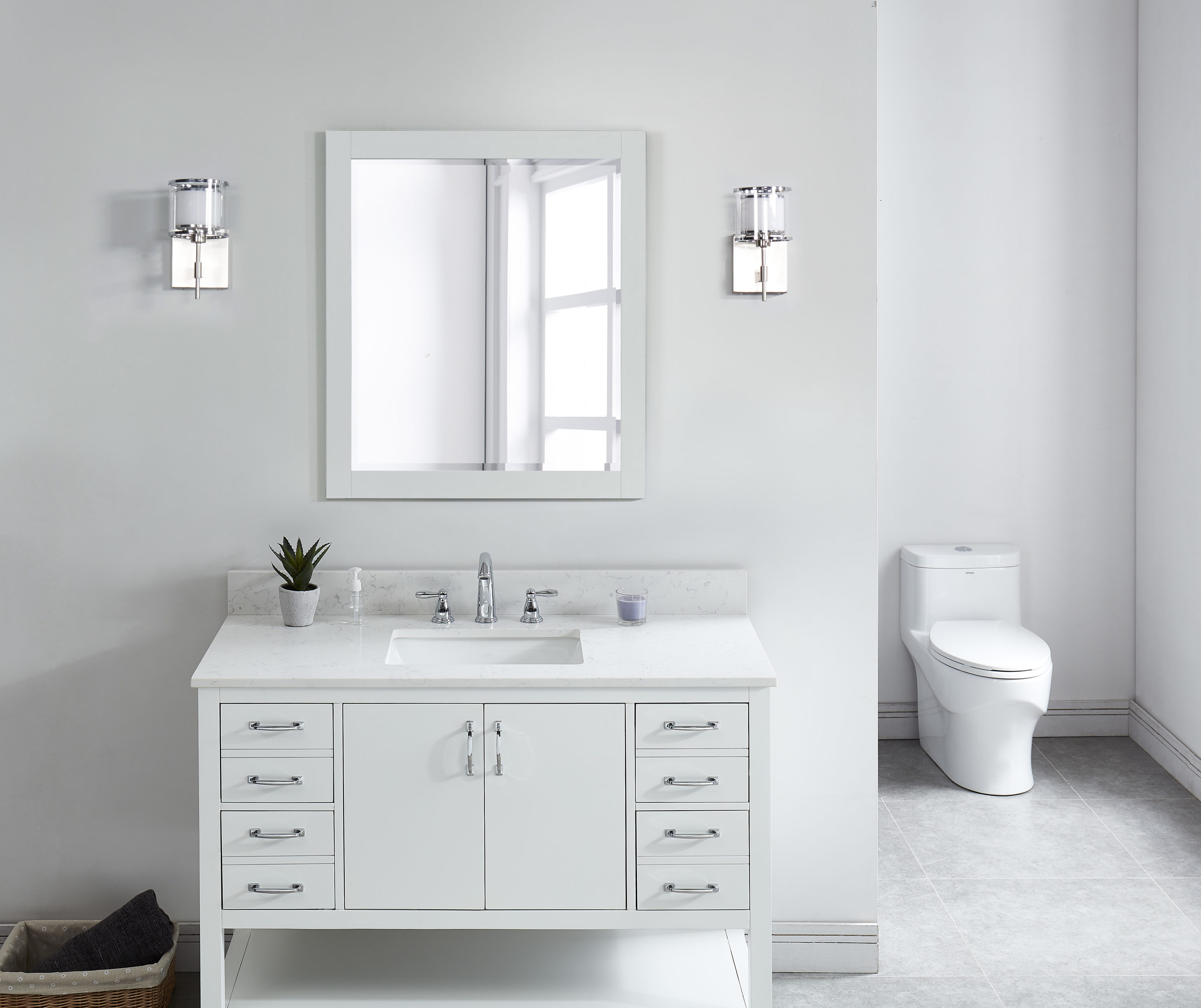 Fregadero individual empotrado de cuarzo blanco Carrara Bestview de 43 pulgadas x 22 pulgadas