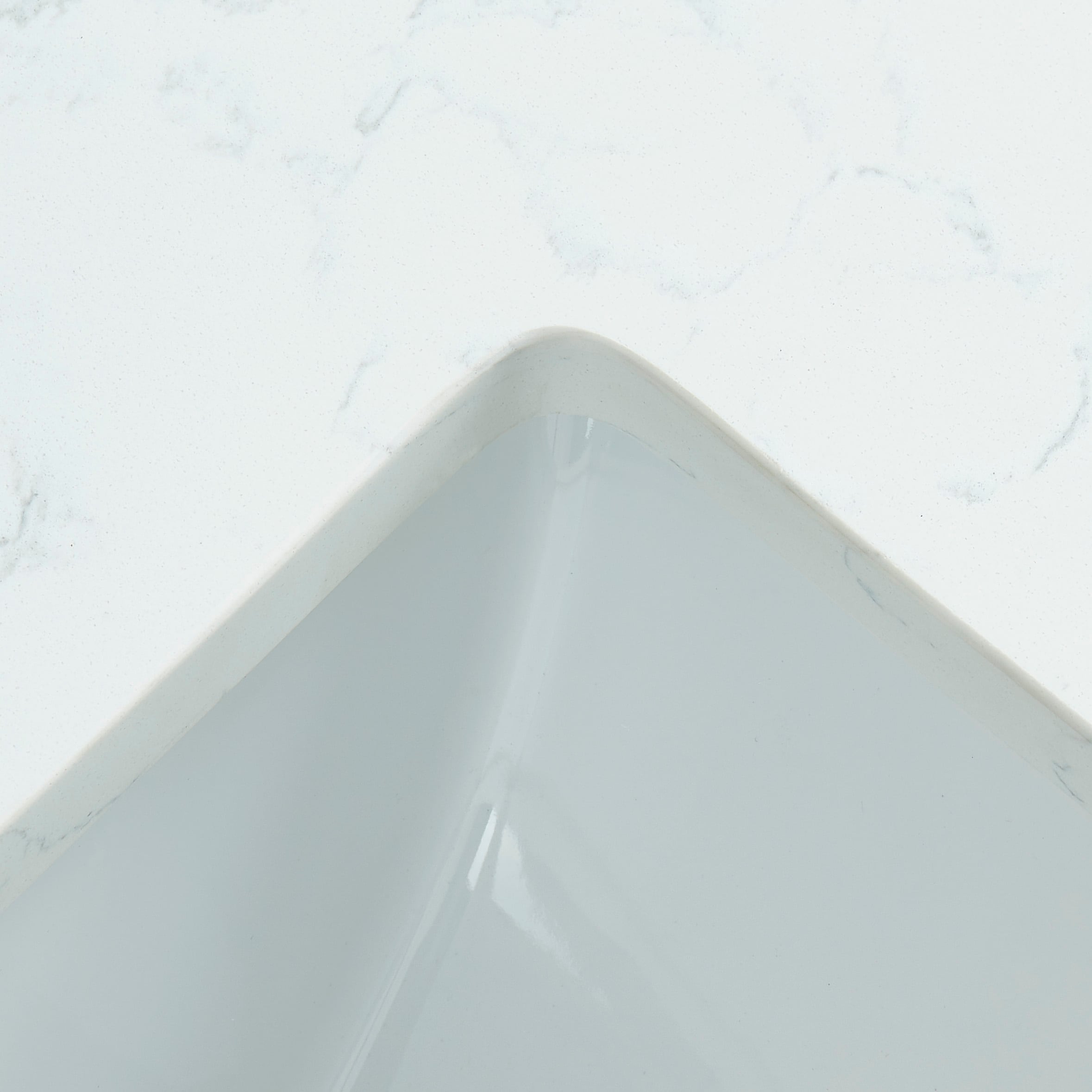 Fregadero individual empotrado de cuarzo blanco Carrara Bestview de 43 pulgadas x 22 pulgadas