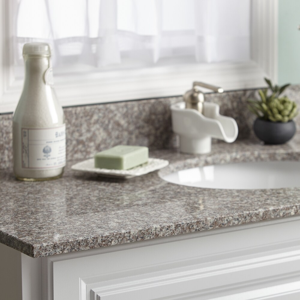 Cubierta de baño para tocador con fregadero individual, agujeros para grifería, de granito pulido Beaumont de 31 pulgadas x 22 pulgadas de MarCraft Vista VGBE3122801.