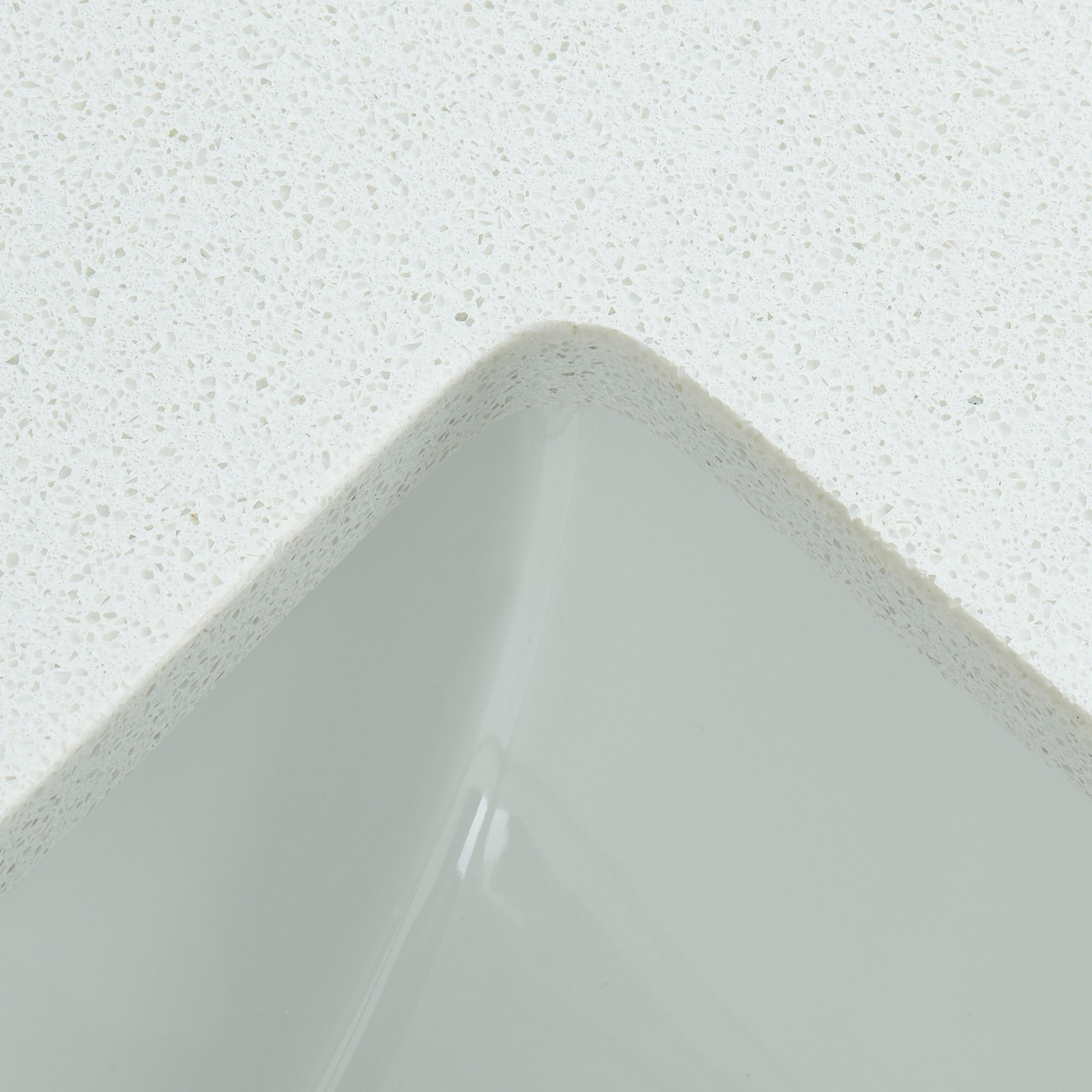 Encimera de tocador de baño de mármol sintético blanco/pulido, bajo cubierta de 37 pulgadas x 22 pulgadas de allen + roth Meridian con 3 orificios para lavabo individual - 261016