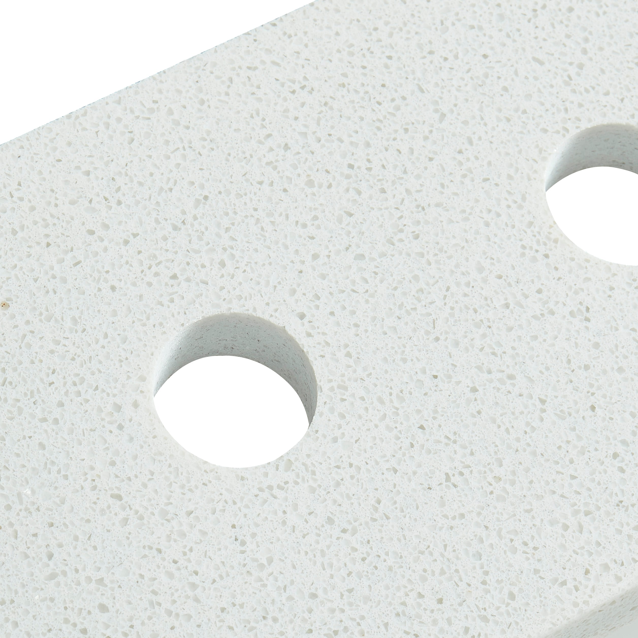 Encimera de tocador de baño de mármol sintético blanco/pulido, bajo cubierta de 37 pulgadas x 22 pulgadas de allen + roth Meridian con 3 orificios para lavabo individual - 261016