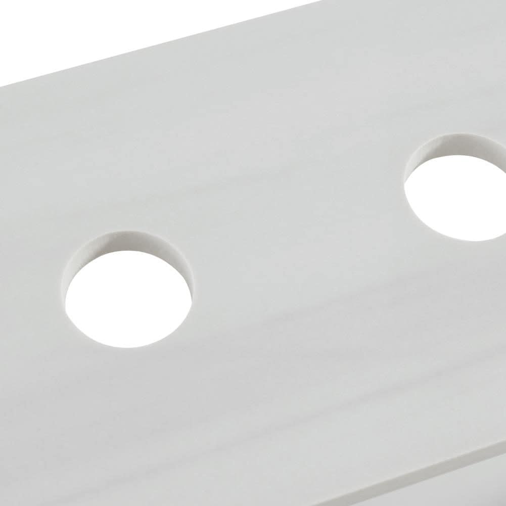 Tapa de tocador para baño de una pieza blanca de piedra sinterizada Dolomiti Bianco de 37 pulgadas x 22 pulgadas con lavabo individual empotrado bajo encimera de 3 orificios de allen + roth