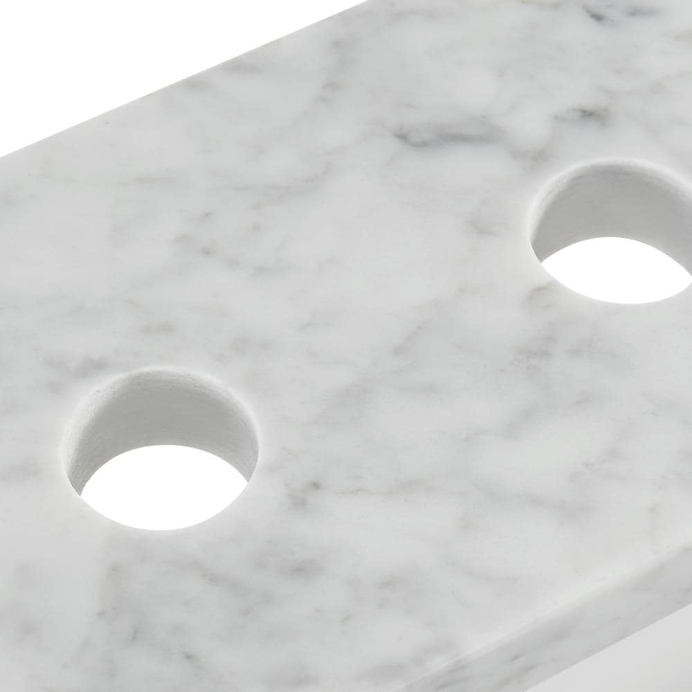 Tapa de tocador de baño de mármol natural Carrara blanco de 49 pulgadas x 22 pulgadas con fregadero individual de montaje inferior de 3 agujeros de allen + roth