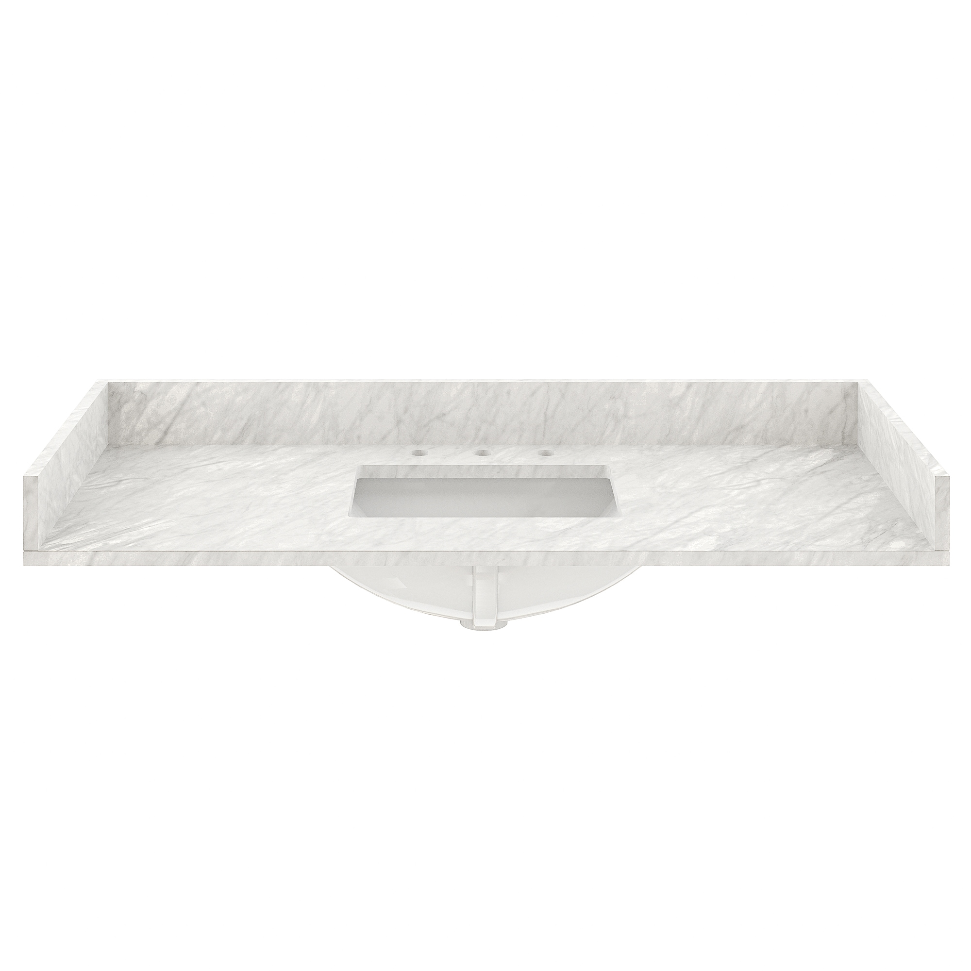 Tapa de tocador de baño de mármol blanco Carrara natural bajo encimera de 49 pulgadas x 22 pulgadas con un solo lavabo y 3 orificios - CASAINC MTL-50921988