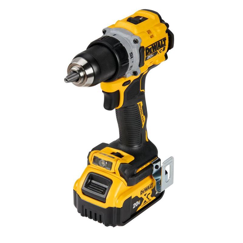 Kit de Taladro/Atornillador Compacto Inalámbrico de Iones de Litio DEWALT 20V MAX XR de 1/2 pulgadas, Batería de 20V MAX 5.0Ah y Cargador - DCD800P1