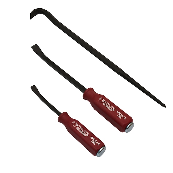 Wilde 3-PIECE PRY BAR SET (8" & 12" w/ HANDLE, 14-1/2" ANGLE) - HPB 2-RH1.B/CC HC