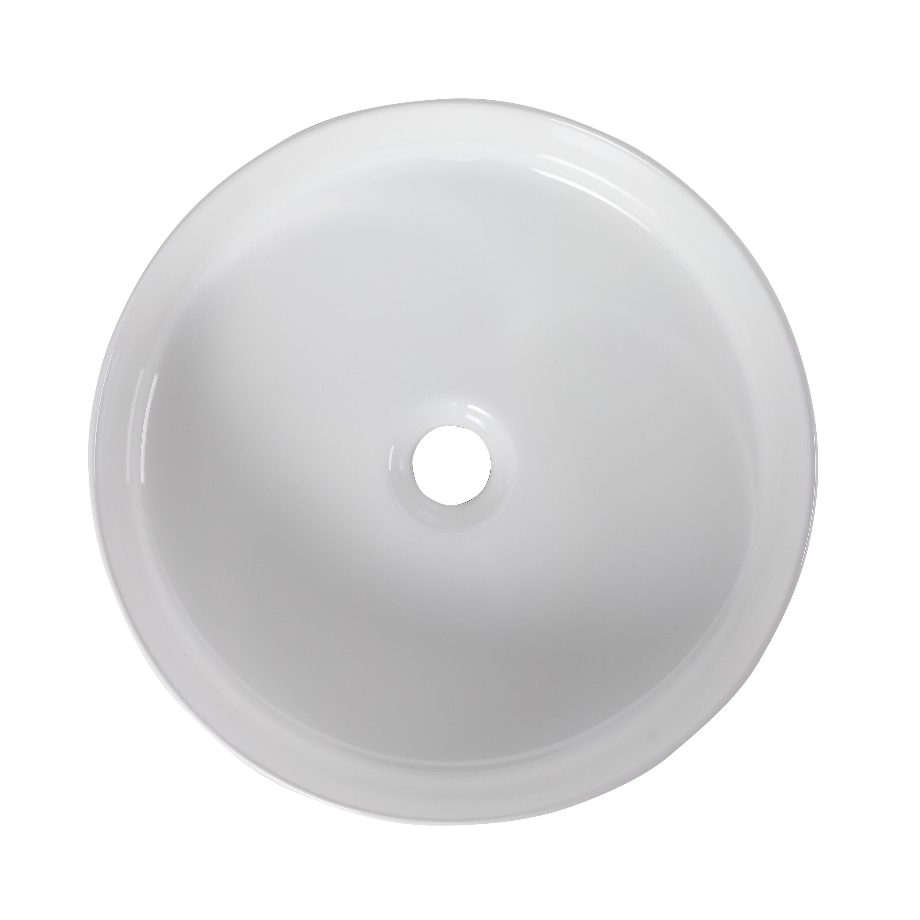 Tocador de Baño con Lavabo Individual de Cerámica Blanca WELLFOR 16.7 Pulgadas x 16.7 Pulgadas GLEM-69283