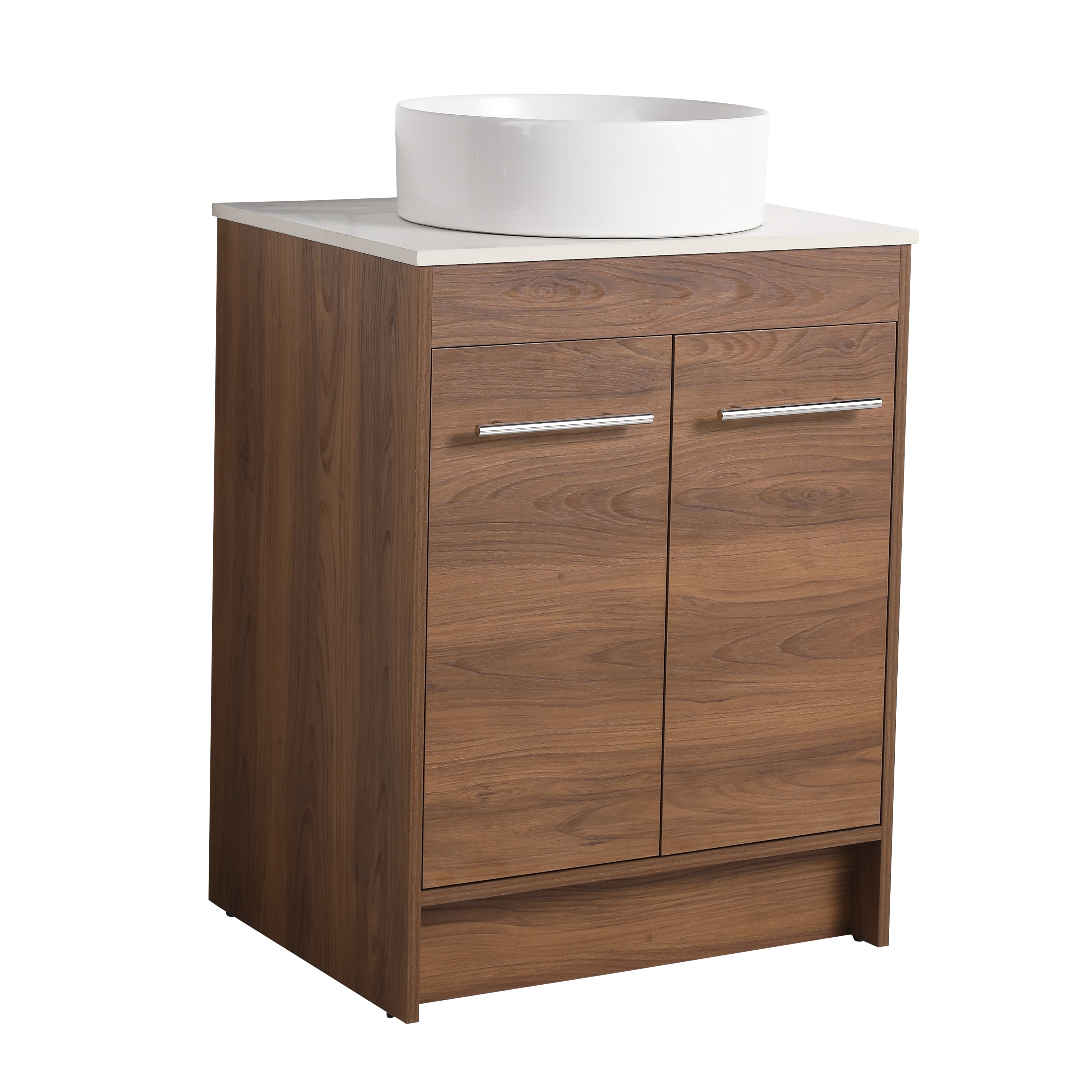 Tocador de Baño con Lavabo Individual de Cerámica Blanca WELLFOR 16.7 Pulgadas x 16.7 Pulgadas GLEM-69283