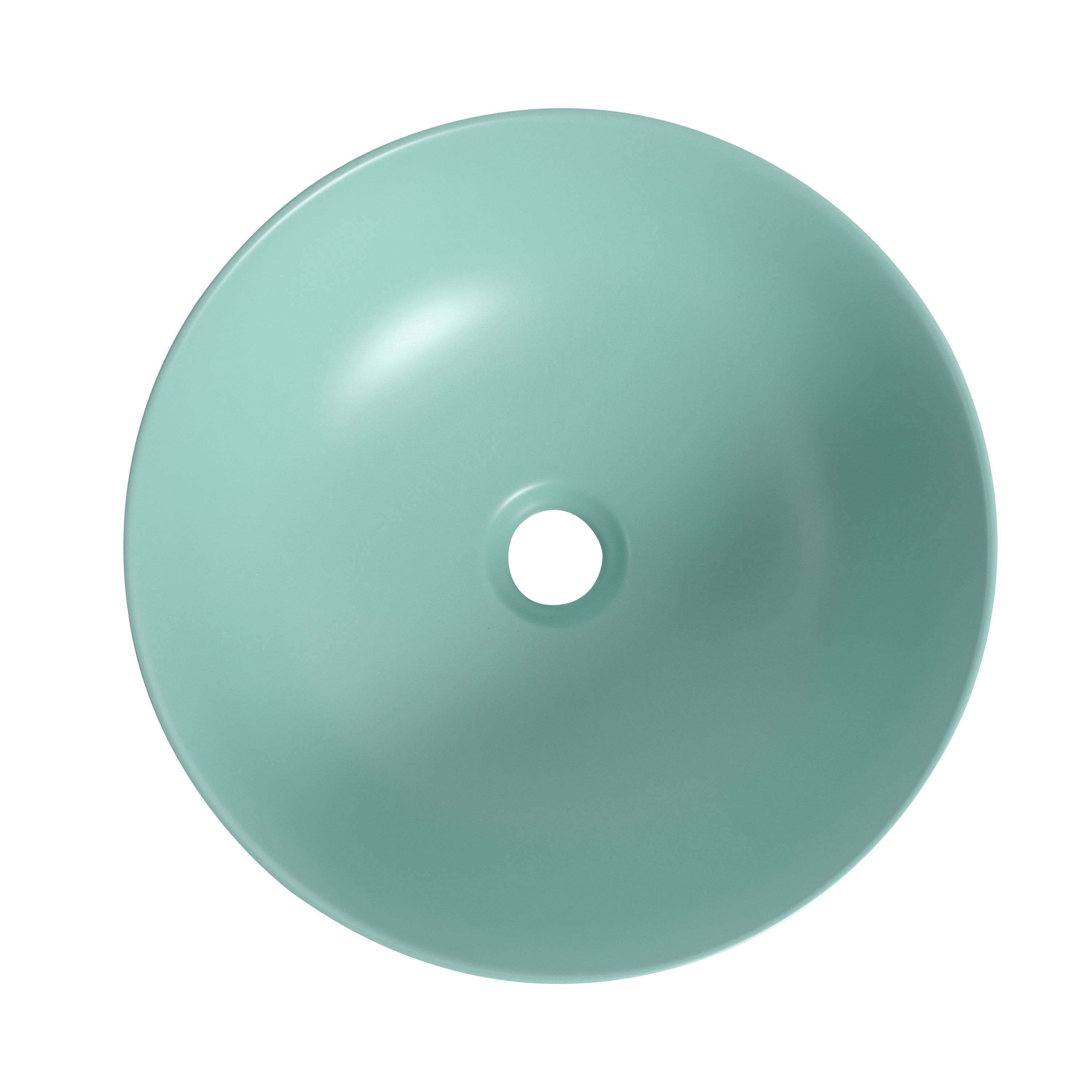 Tapa de tocador de baño de un solo lavamanos de cerámica verde claro de 16.1 pulgadas x 16.1 pulgadas WELLFOR GLEM-84051