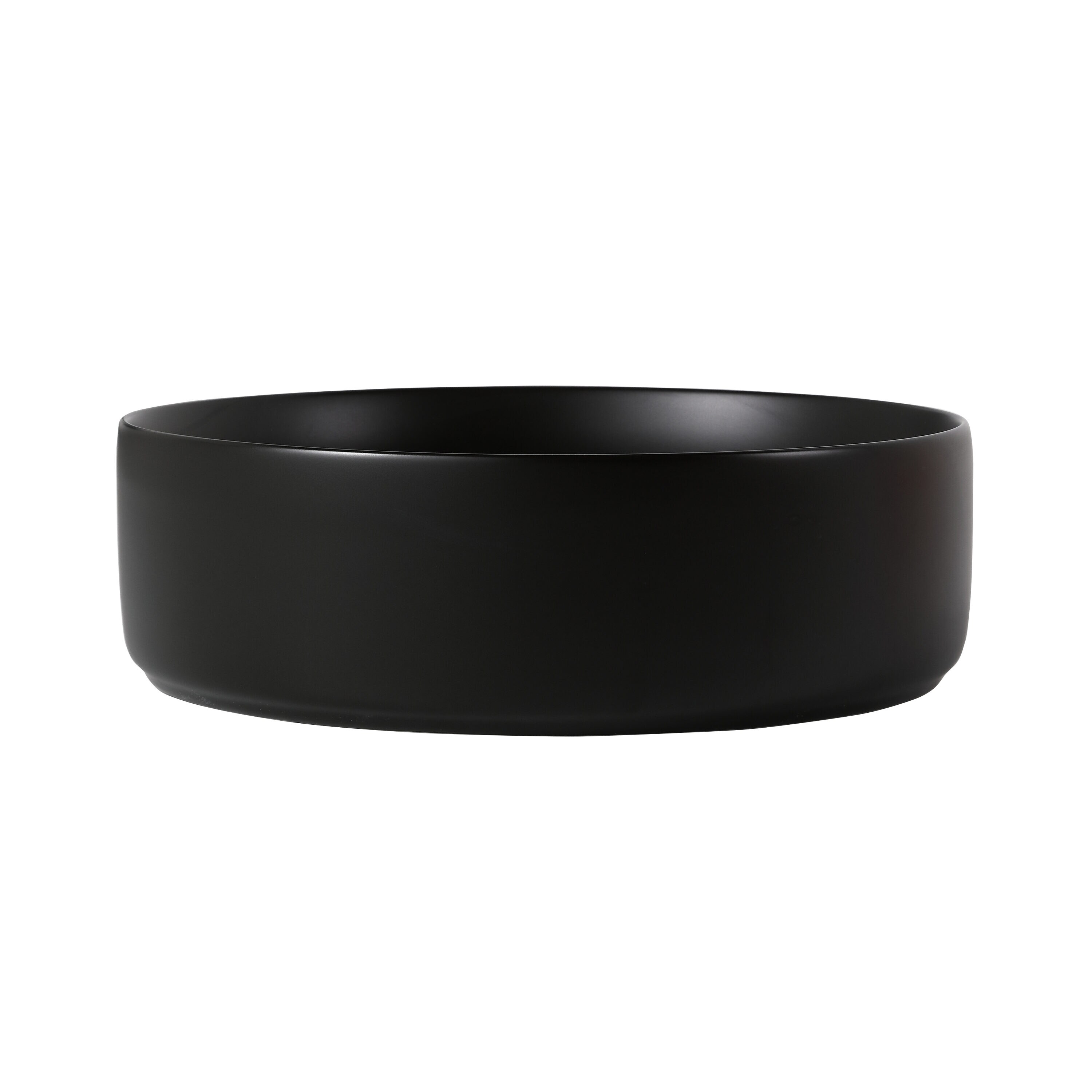 Encimera de tocador de baño con lavabo único de cerámica negra WELLFOR 15.7 pulgadas x 15.7 pulgadas GLEM-104414