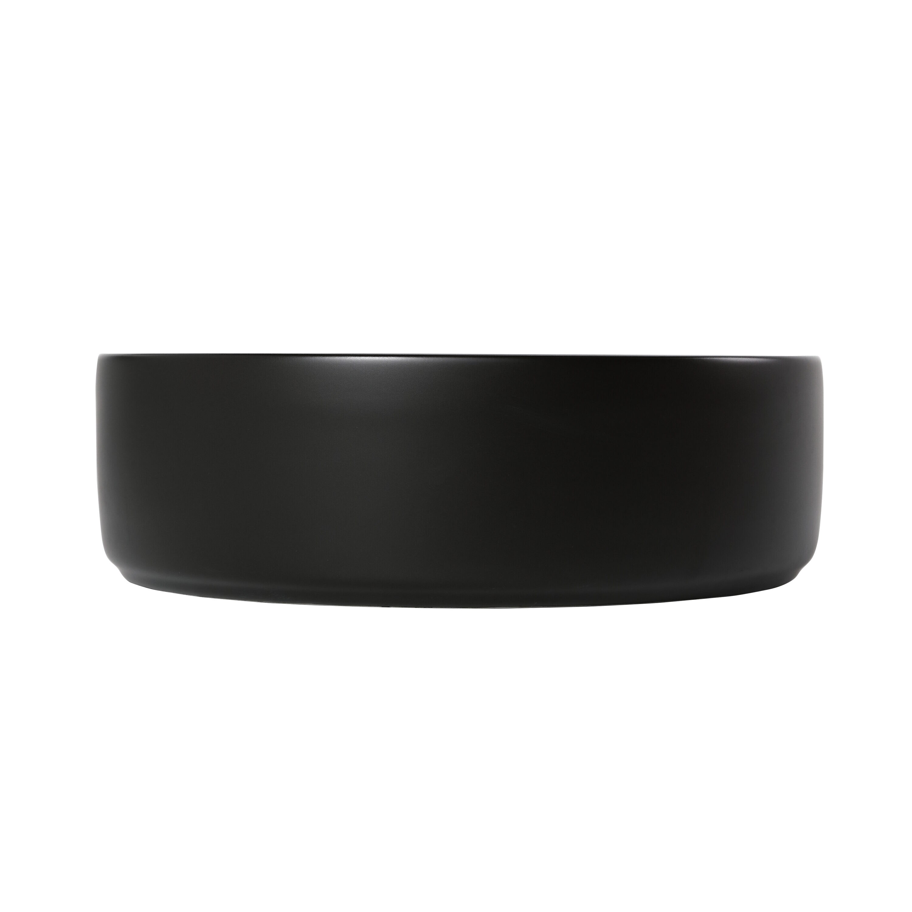 Encimera de tocador de baño con lavabo único de cerámica negra WELLFOR 15.7 pulgadas x 15.7 pulgadas GLEM-104414