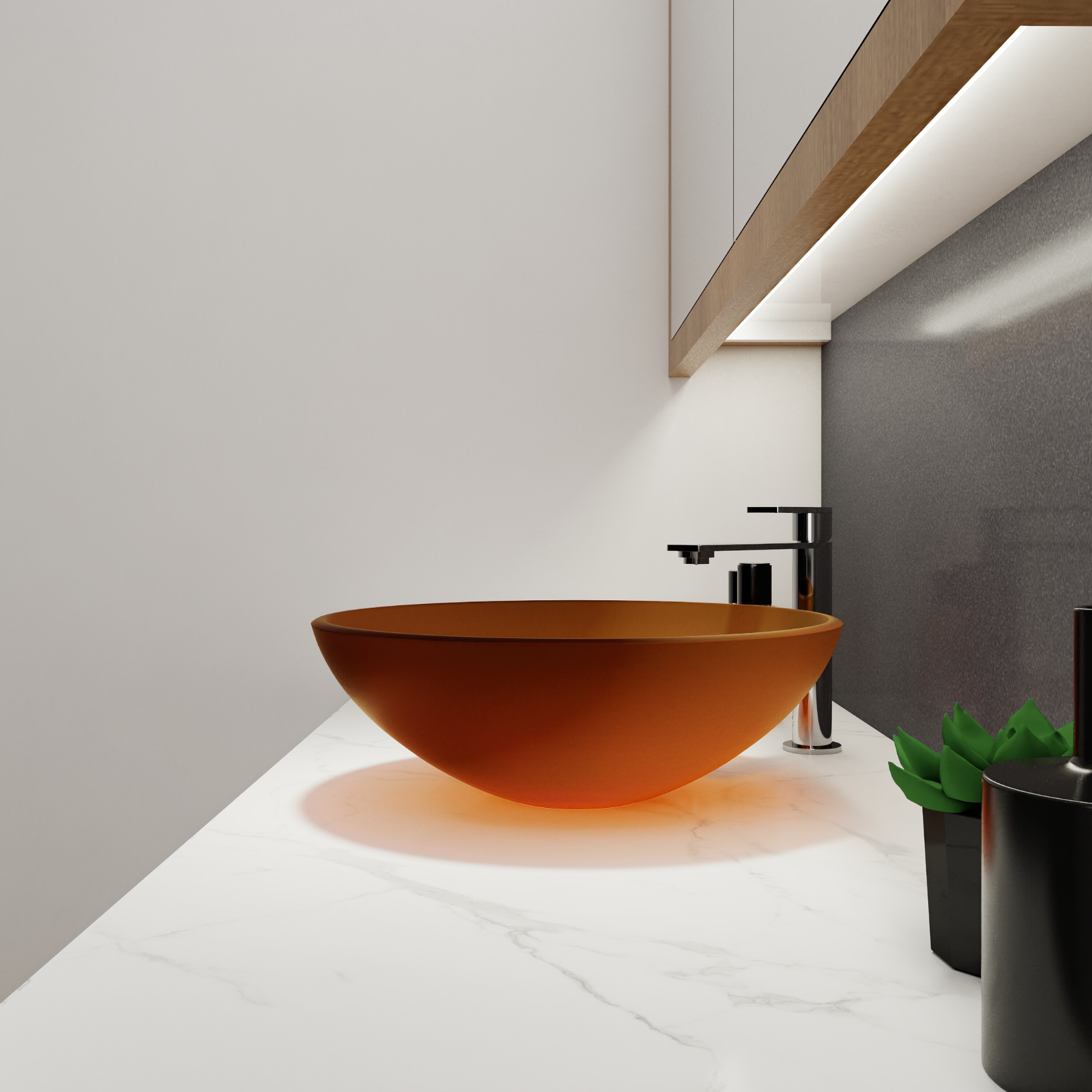 Encimera de baño de cerámica verde para lavabo único de 15.7 pulgadas x 15.7 pulgadas WELLFOR GLEM-77122.